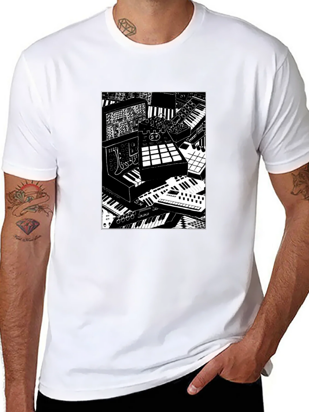 Synthesizer Print Graphic Tee
