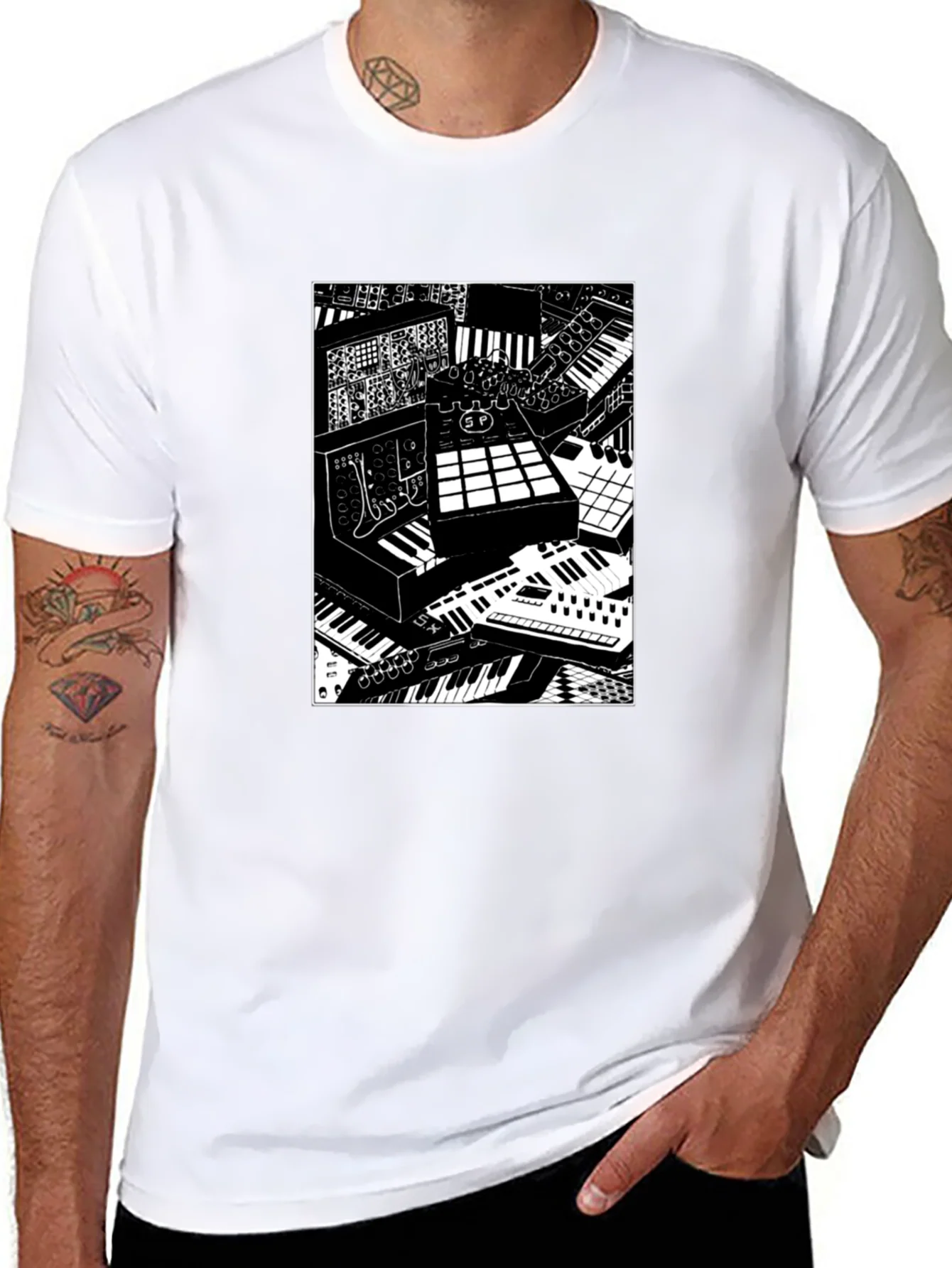 Synthesizer Print Graphic Tee