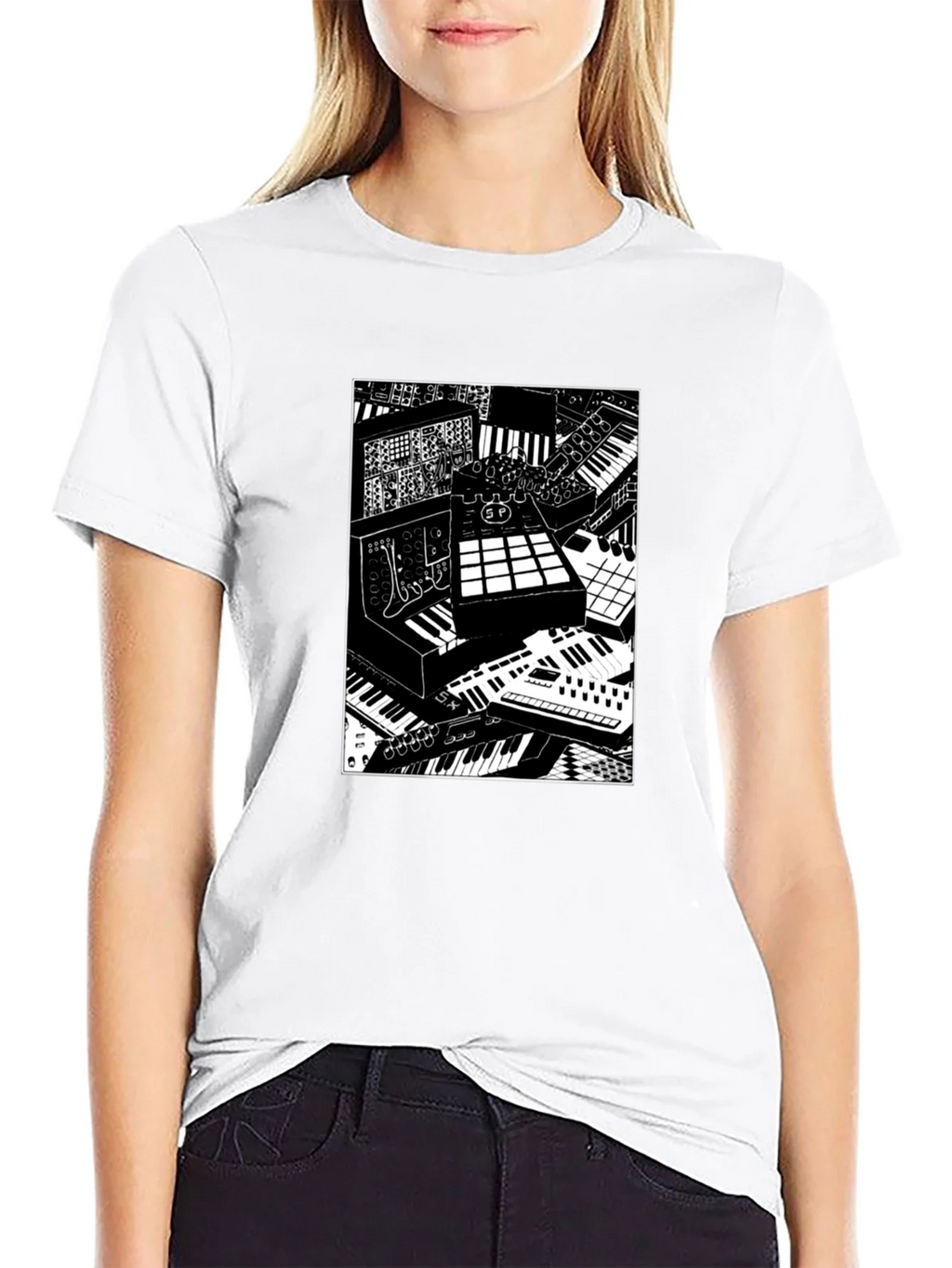 Synthesizer Print Graphic Tee