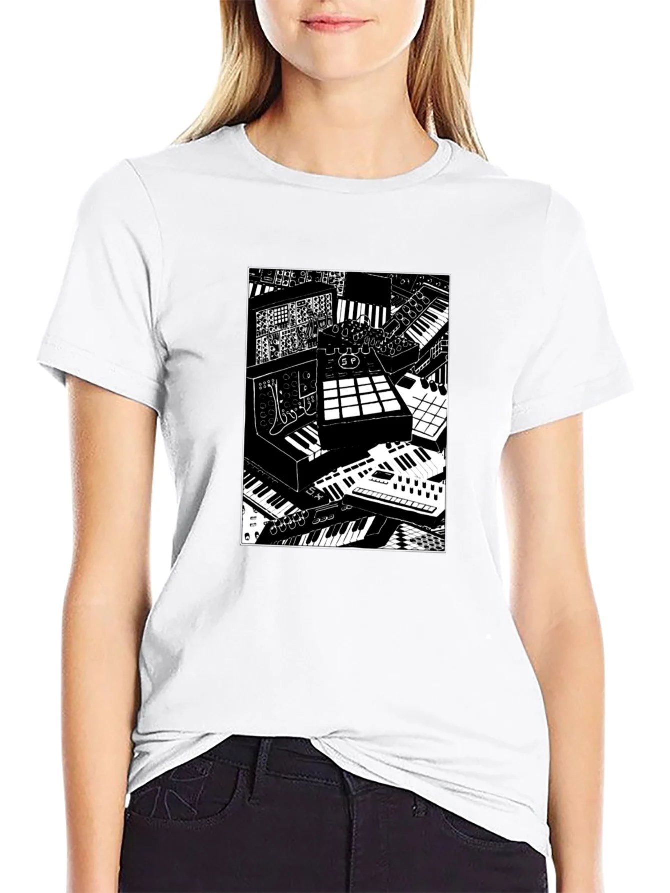 Synthesizer Print Graphic Tee