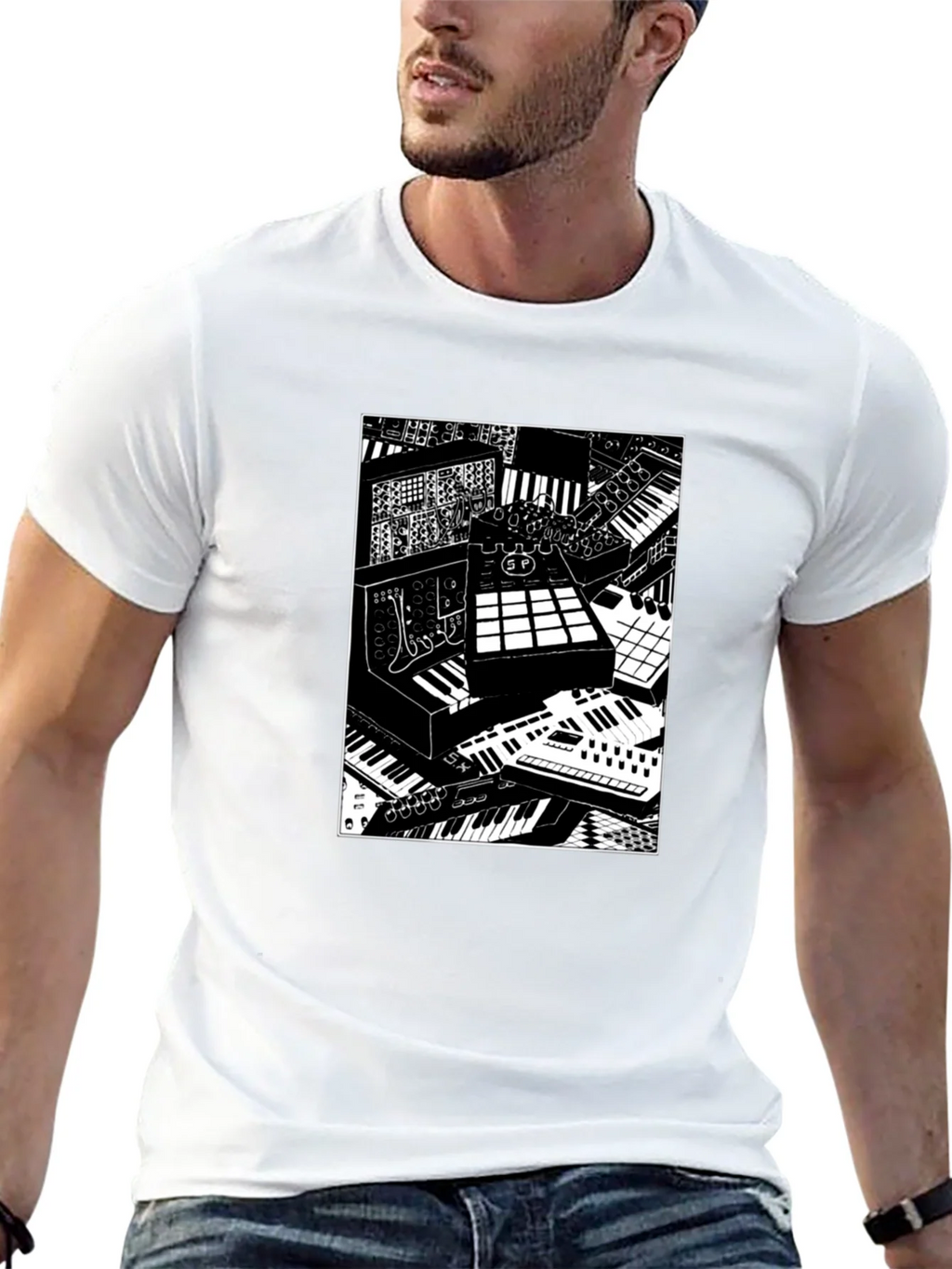 Synthesizer Print Graphic Tee