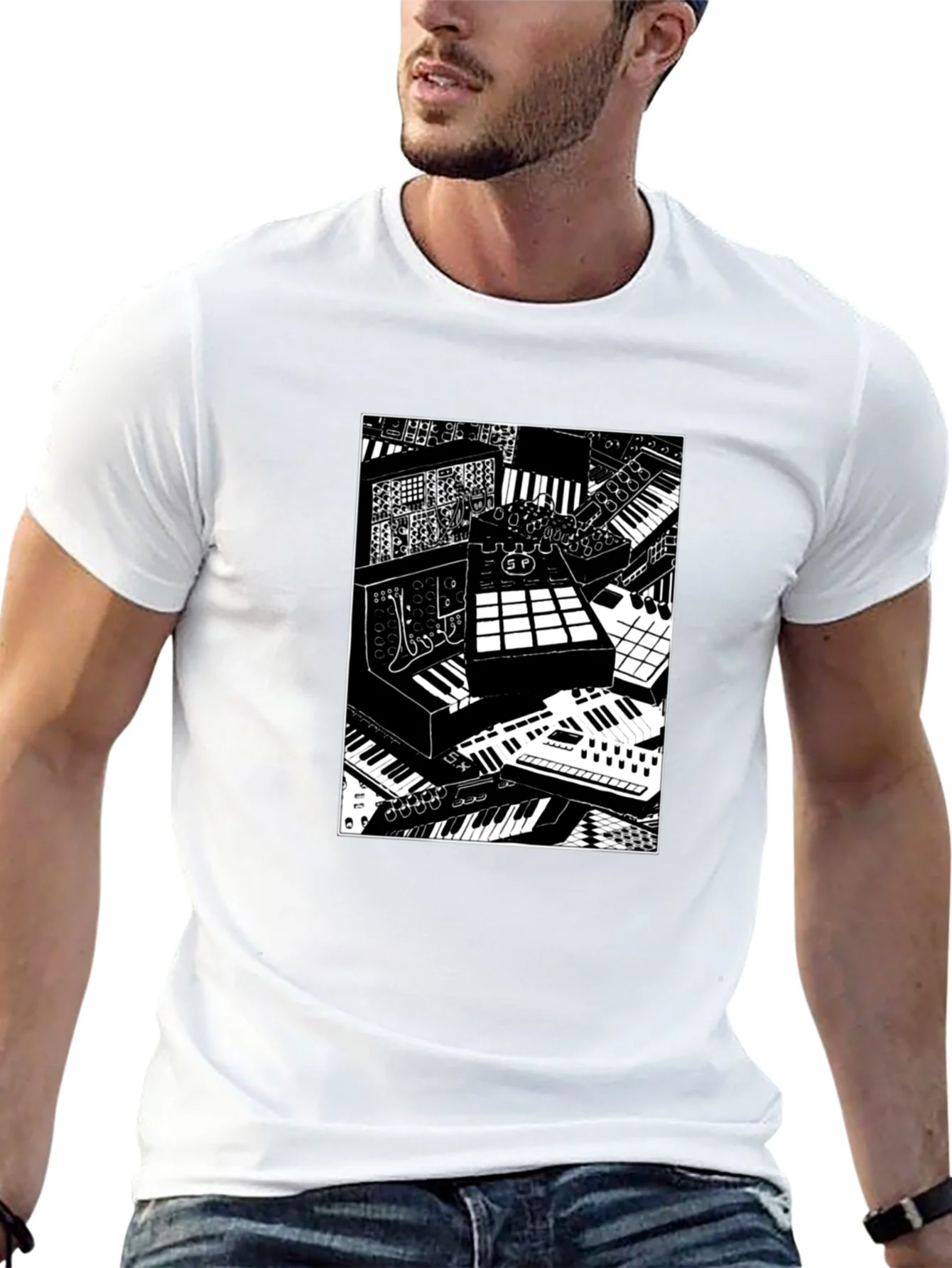 Synthesizer Print Graphic Tee