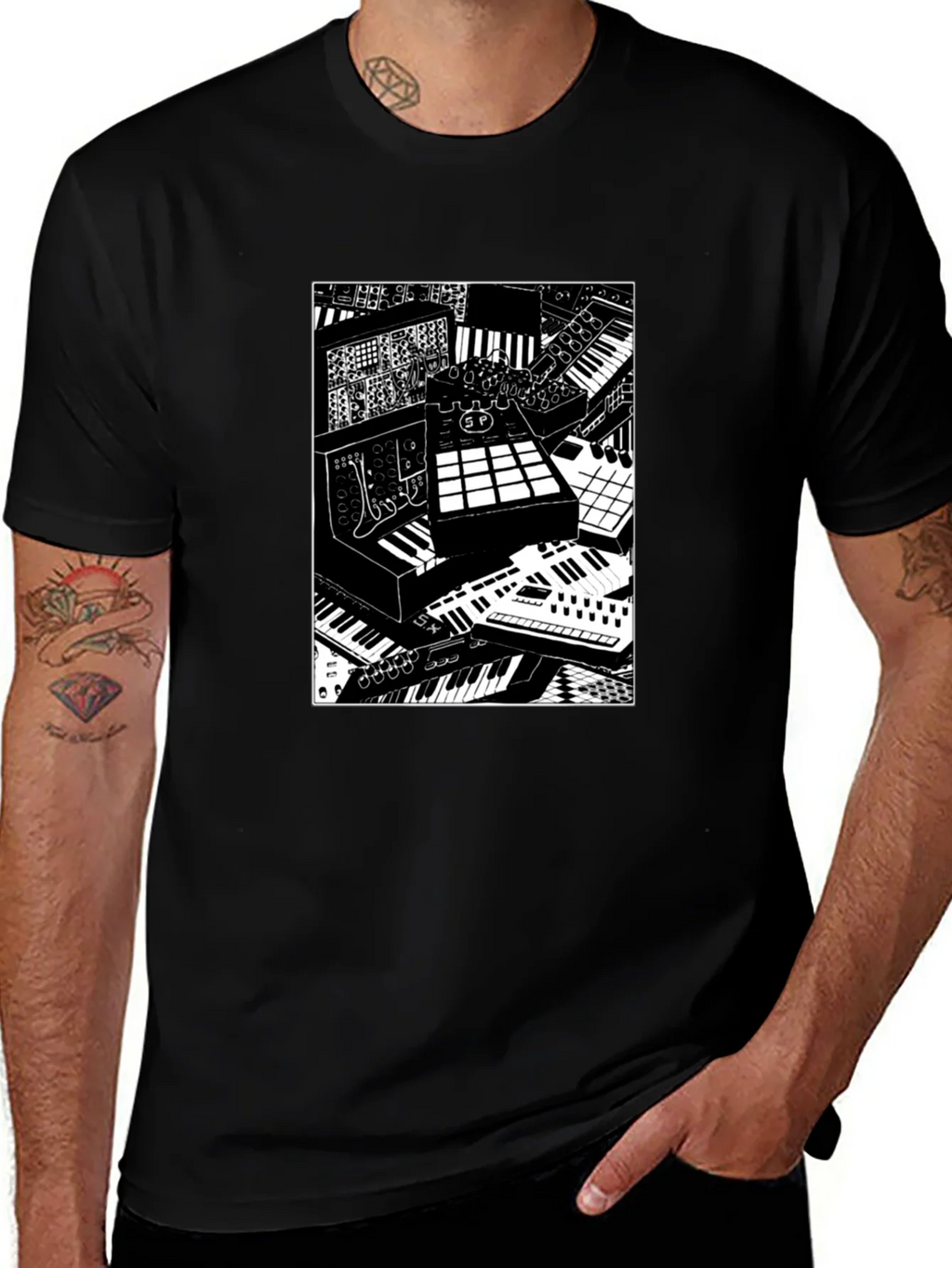 Synthesizer Print Graphic Tee