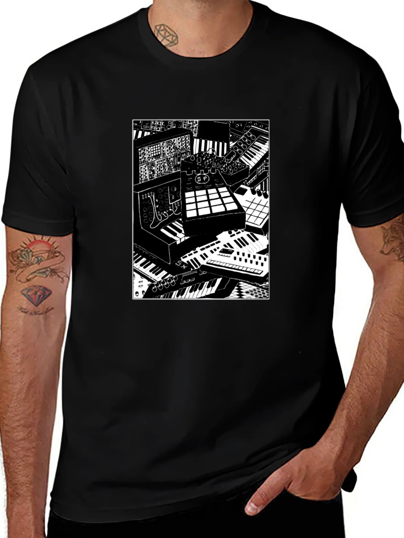 Synthesizer Print Graphic Tee