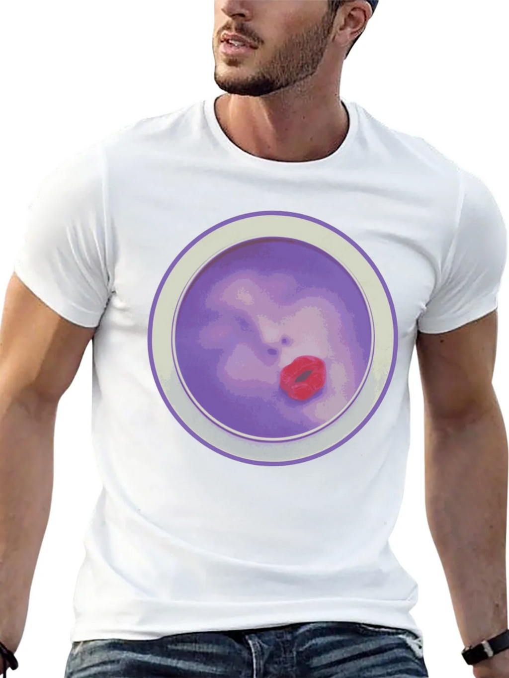 Purple Face T-Shirt - Unique Graphic Tee