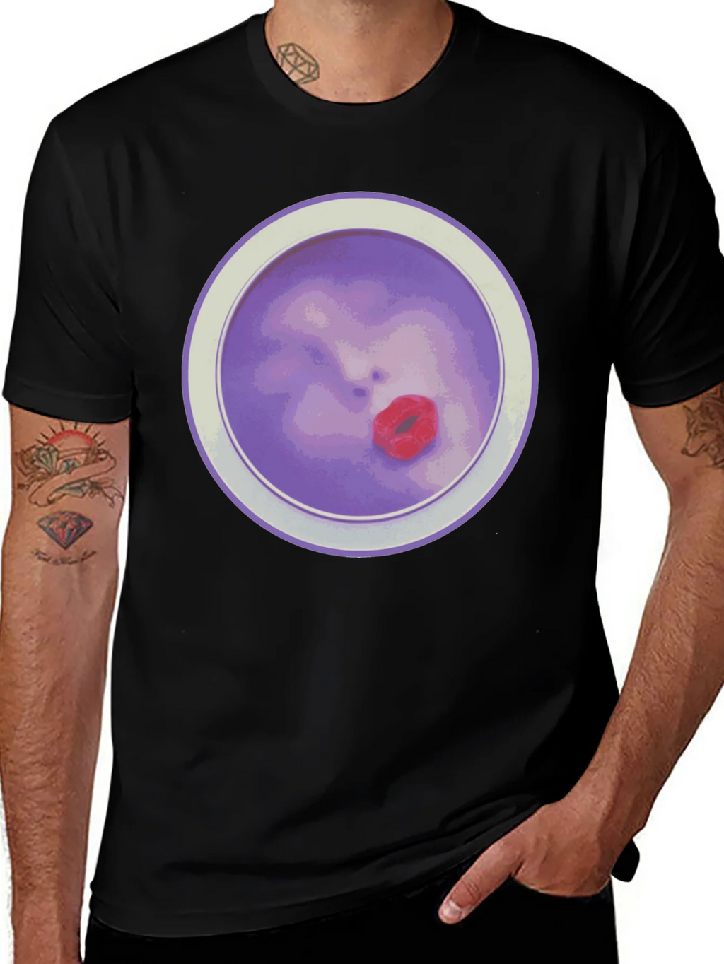 Purple Face T-Shirt - Unique Graphic Tee
