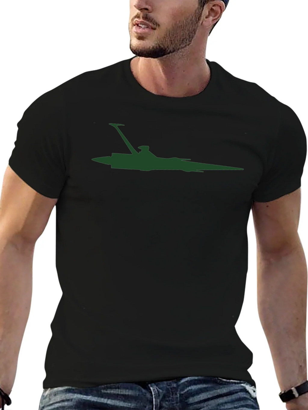 Stealth Fighter Graphic Tee - Black