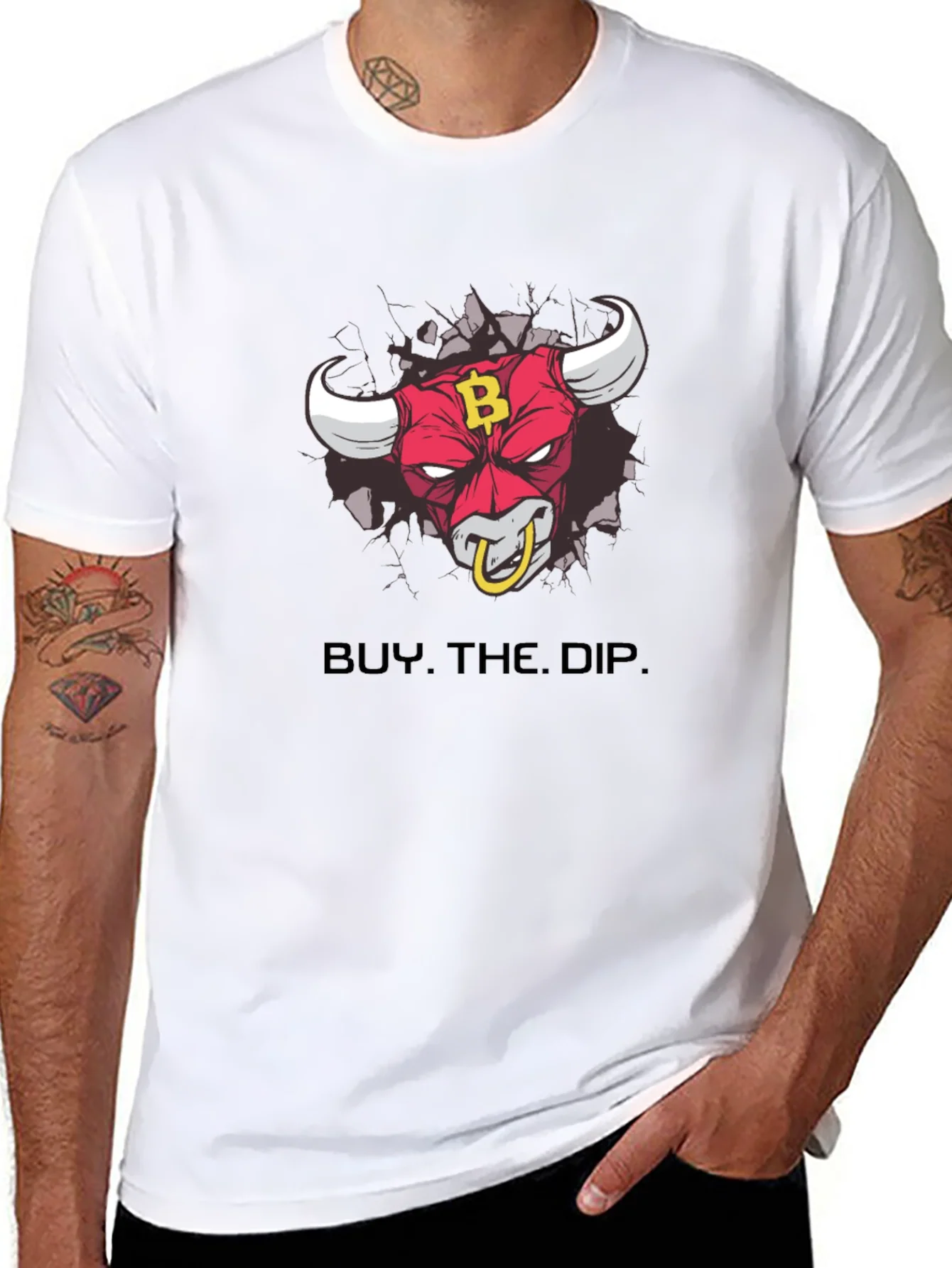 Buy The Dip Bull T-Shirt - Bitcoin BTC Crypto HODL