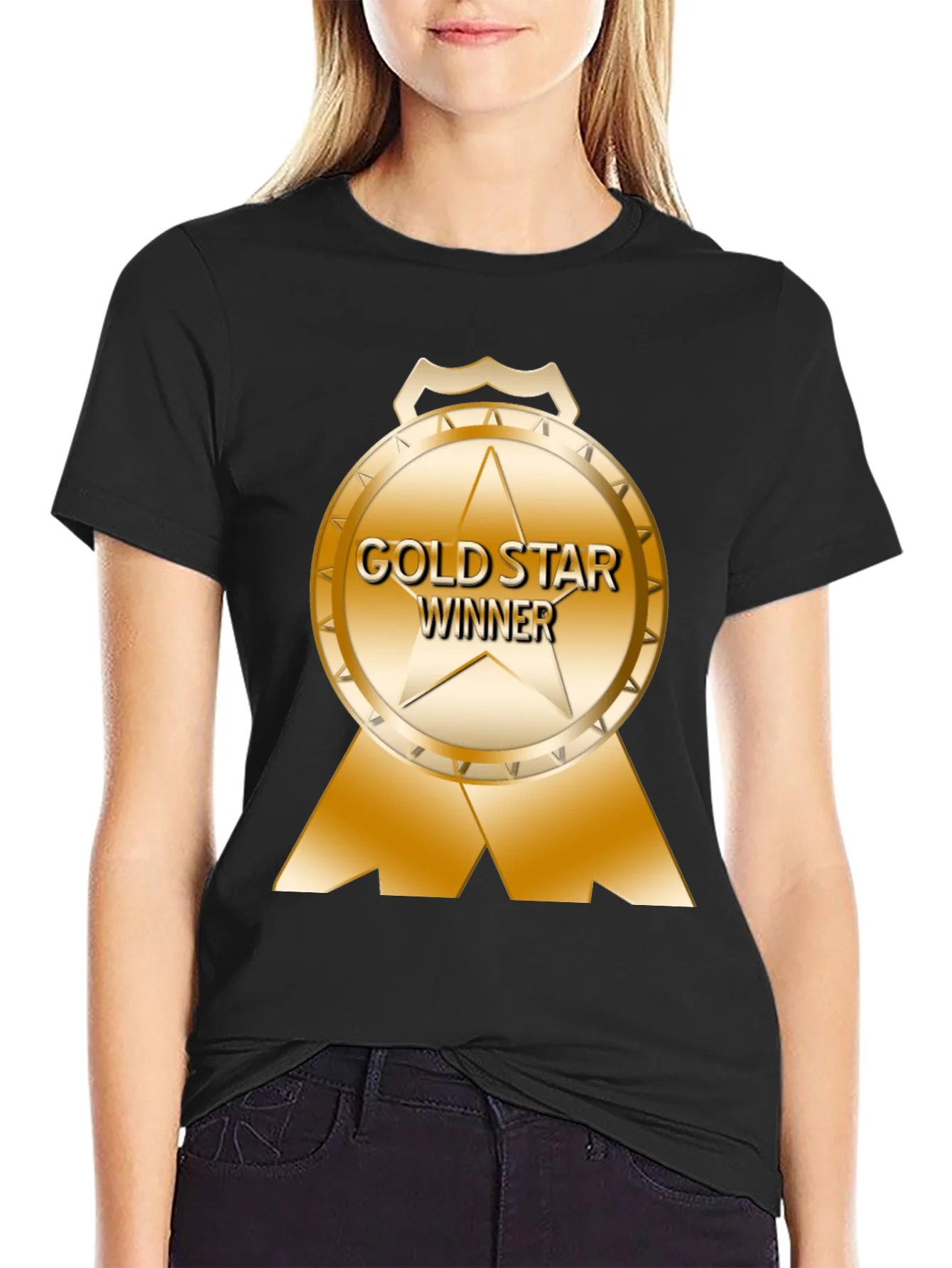 Gold Star Winner Black T-Shirt