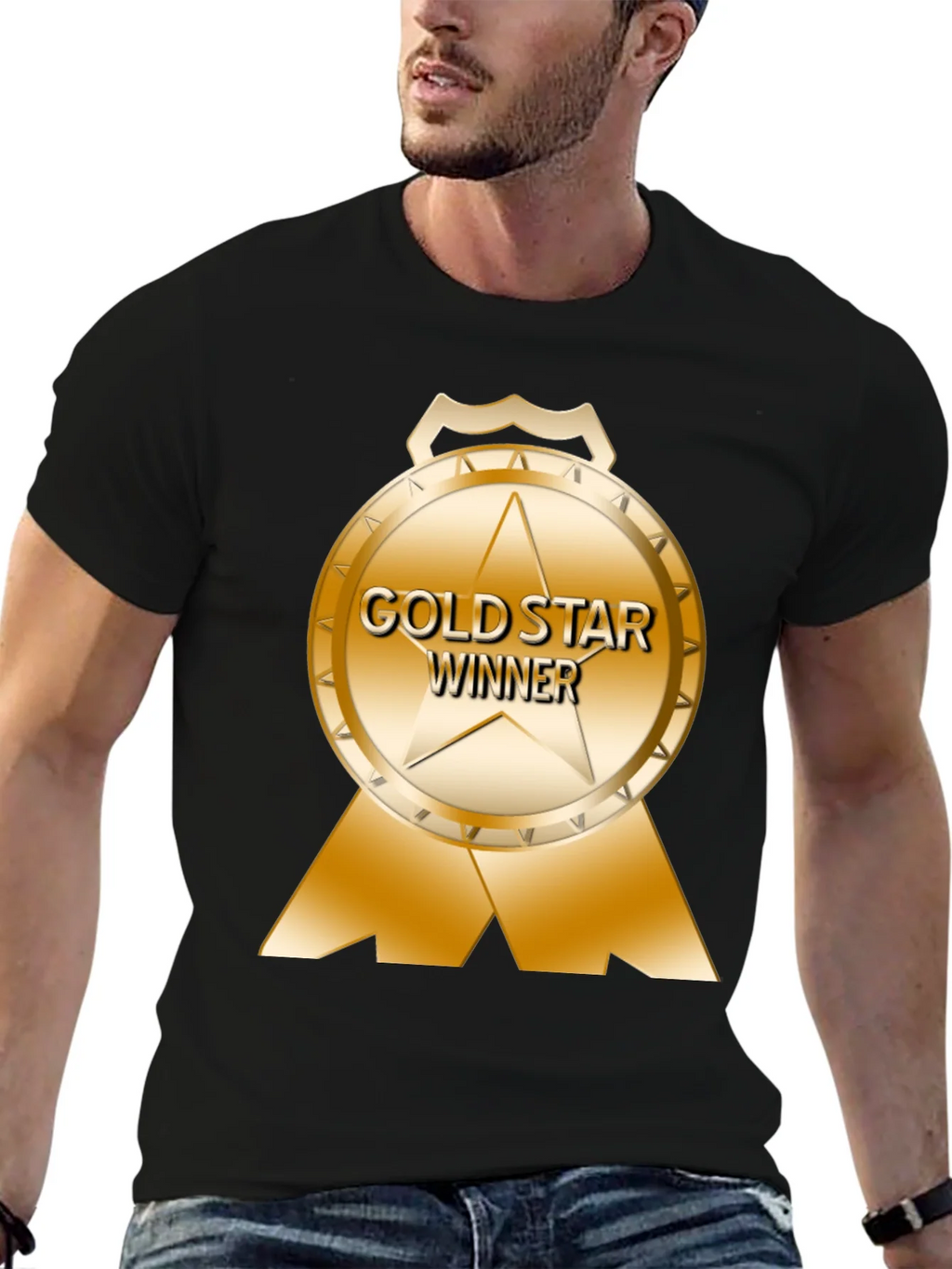 Gold Star Winner Black T-Shirt