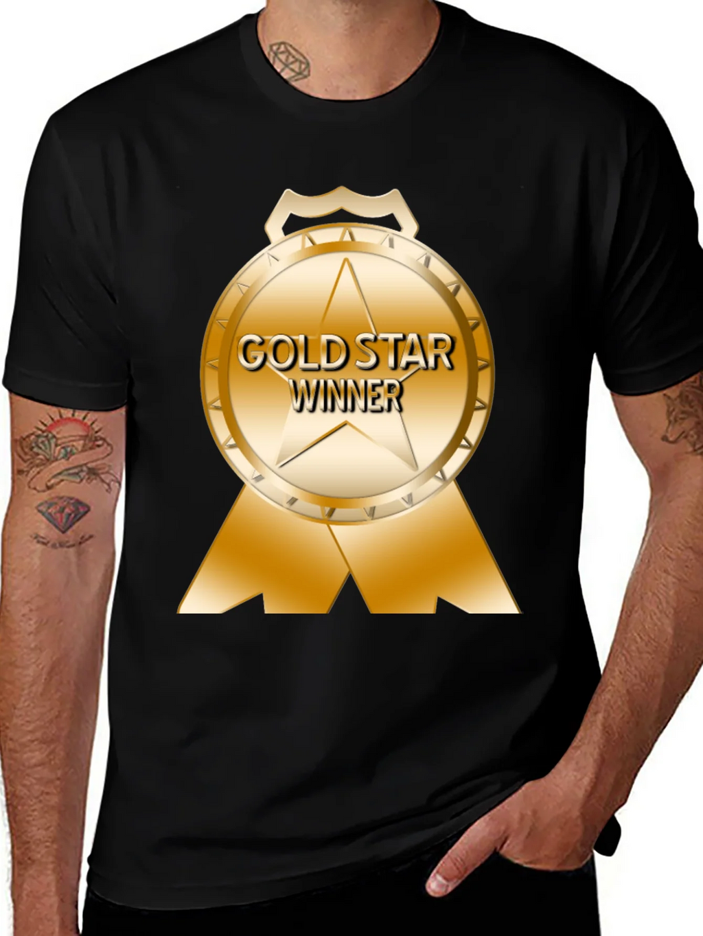 Gold Star Winner Black T-Shirt