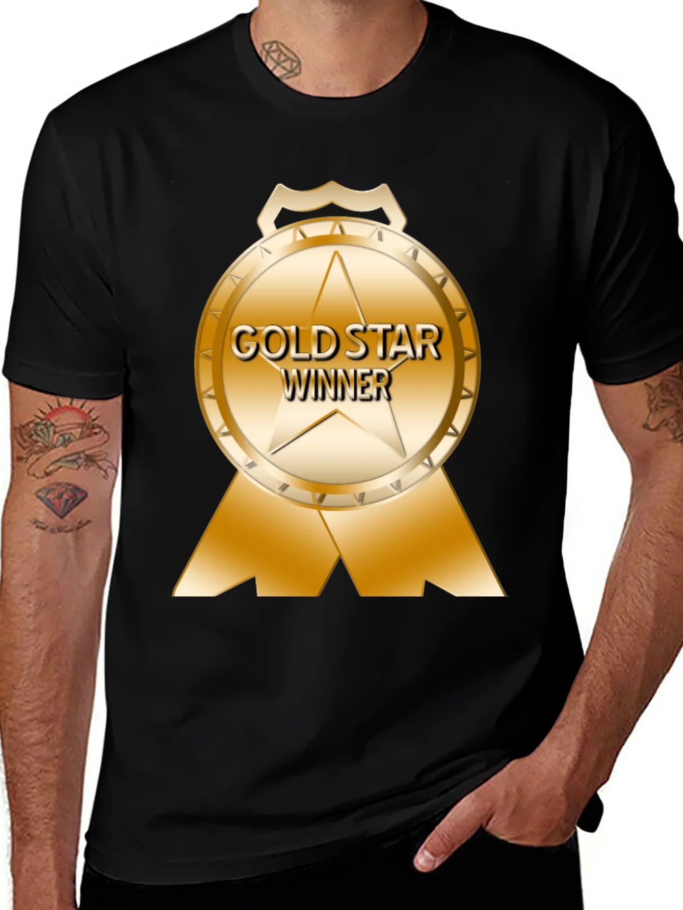 Gold Star Winner Black T-Shirt