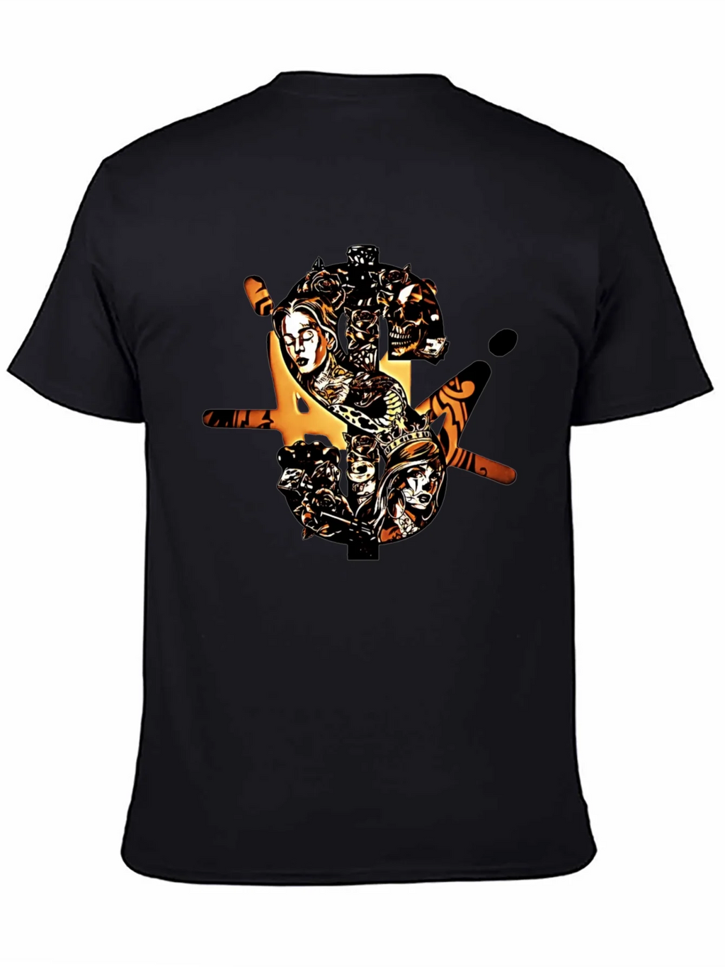 Edgy Graphic Print Black T-Shirt for Men