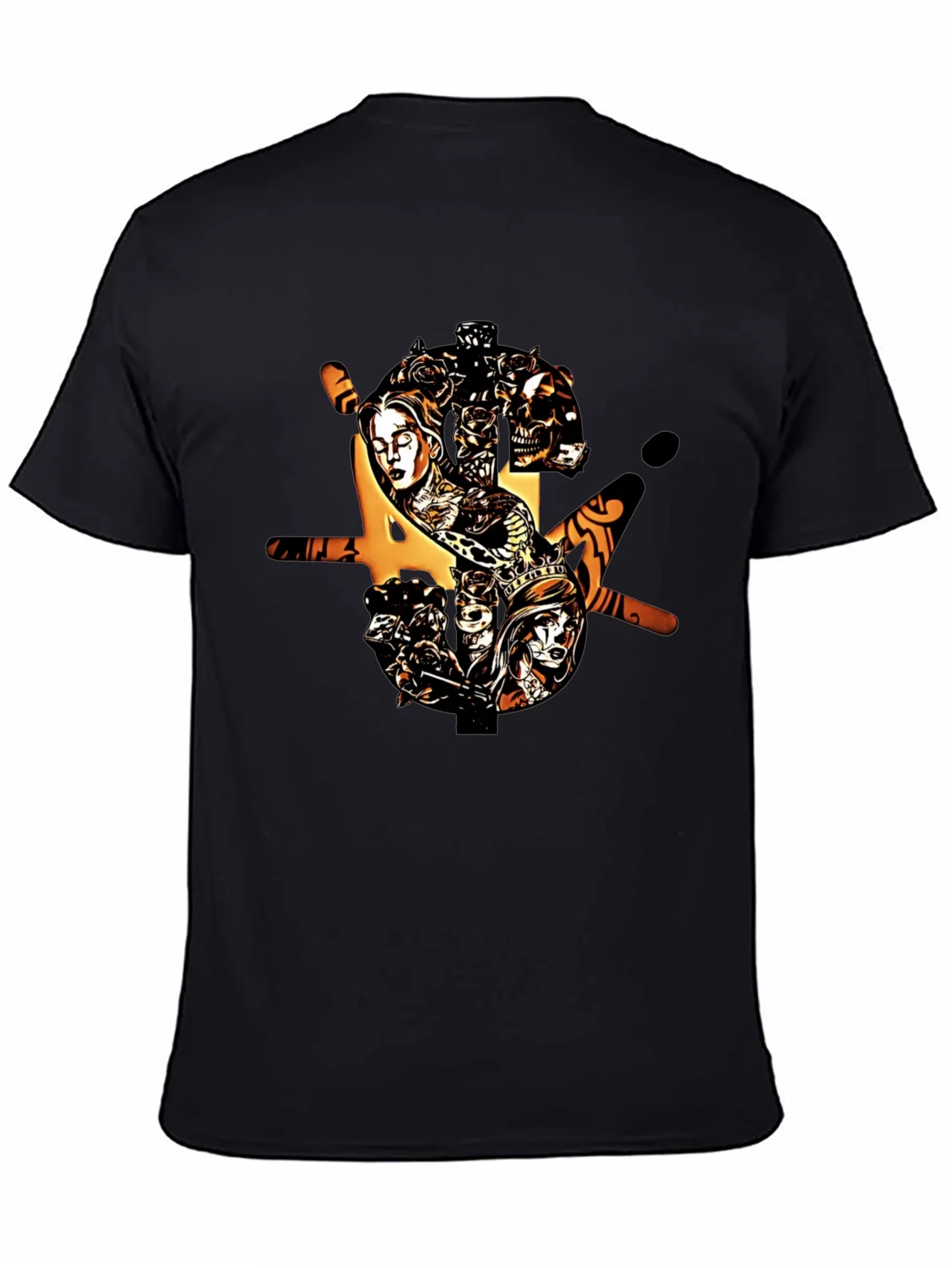 Edgy Graphic Print Black T-Shirt for Men