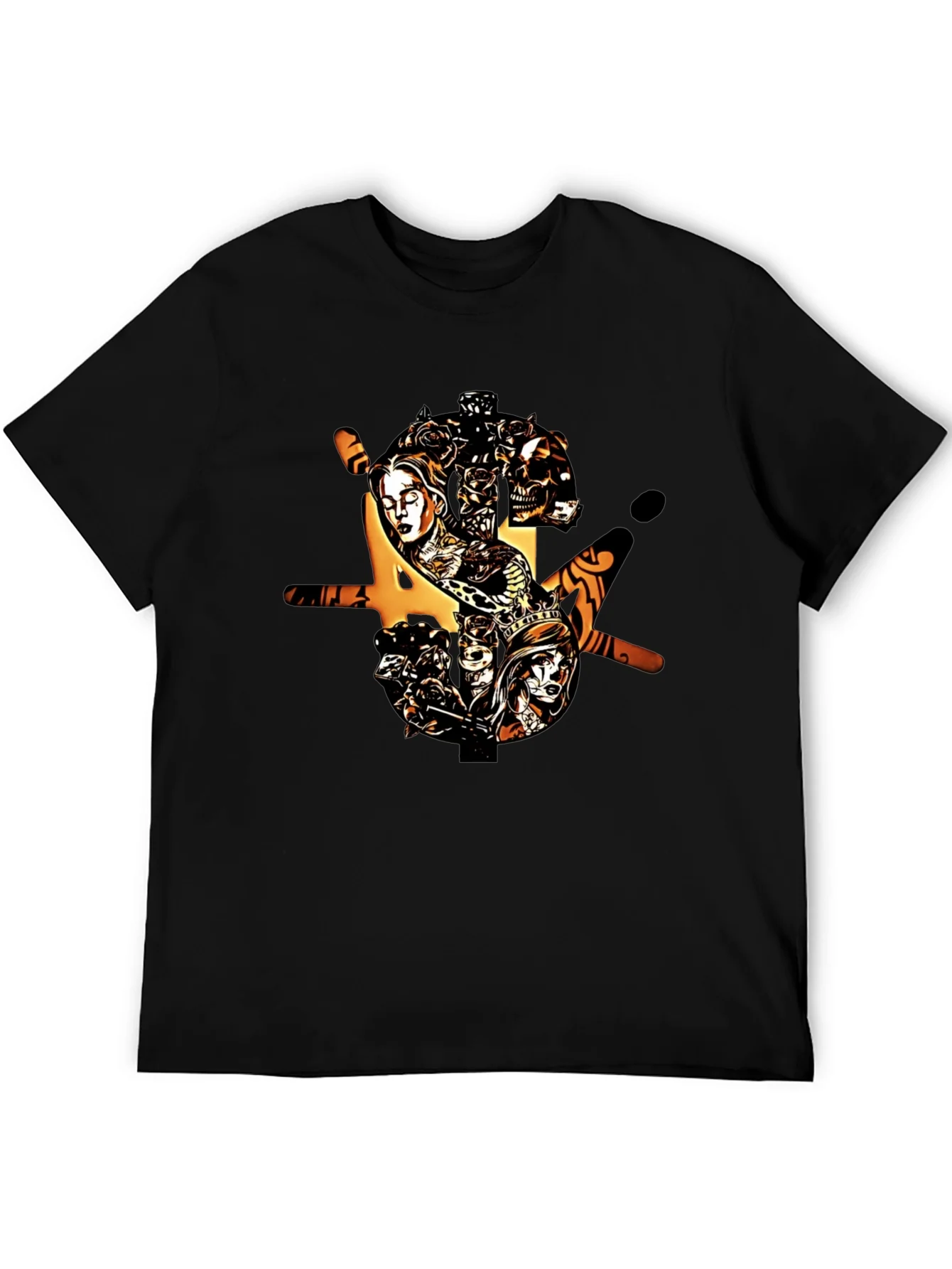 Edgy Graphic Print Black T-Shirt for Men
