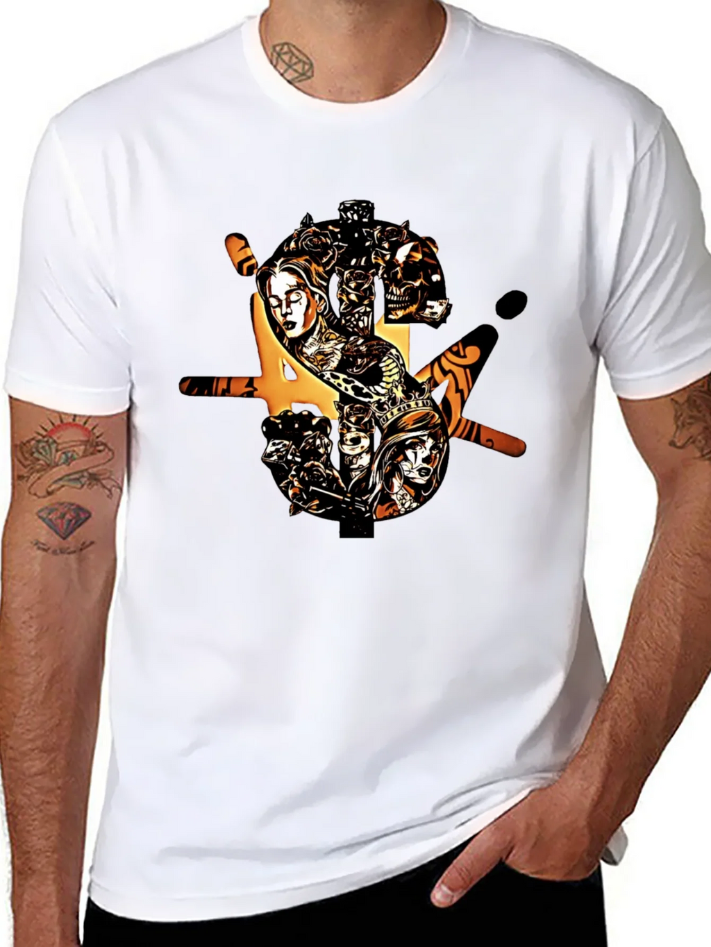 Edgy Graphic Print Black T-Shirt for Men
