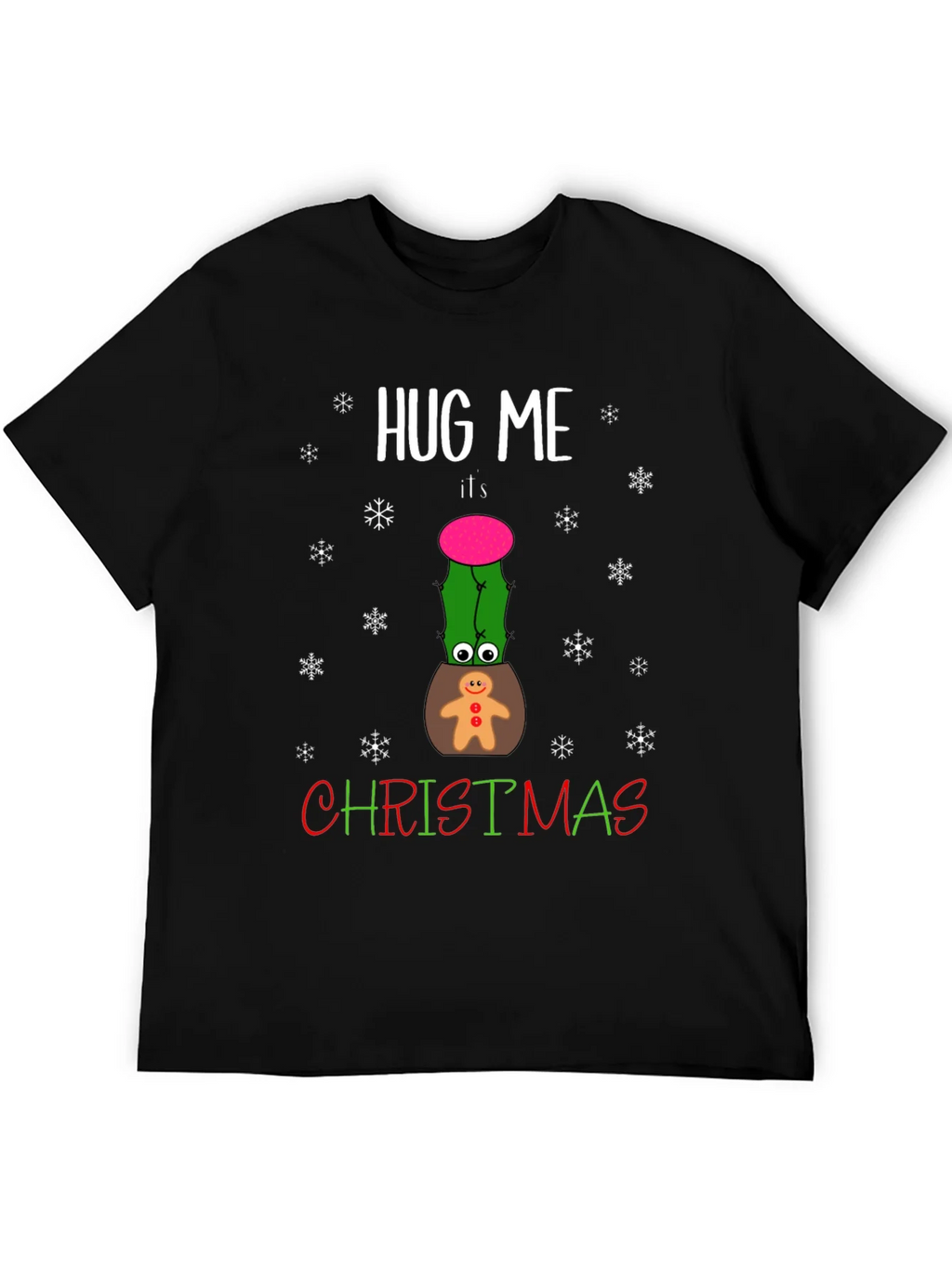 Hug Me Christmas Cactus Graphic T-Shirt