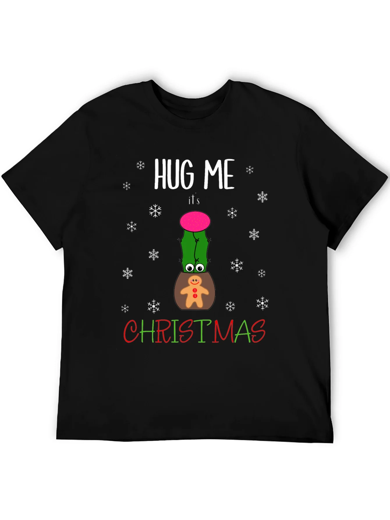 Hug Me Christmas Cactus Graphic T-Shirt