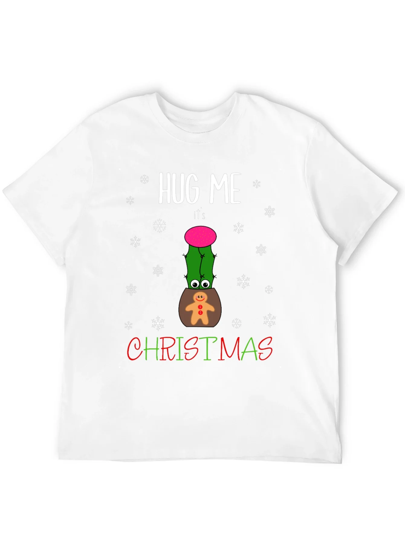 Hug Me Christmas Cactus Graphic T-Shirt
