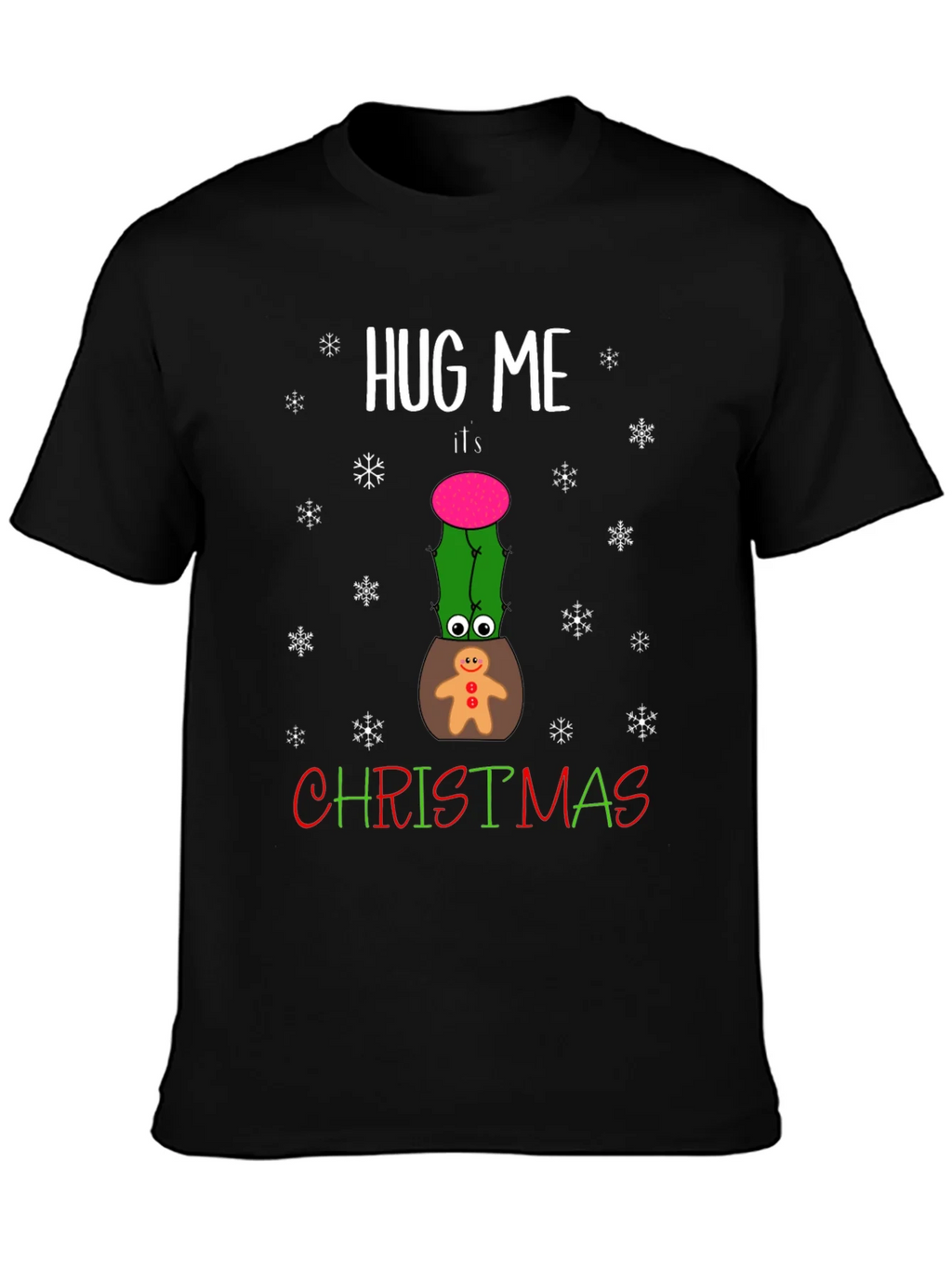 Hug Me Christmas Cactus Graphic T-Shirt