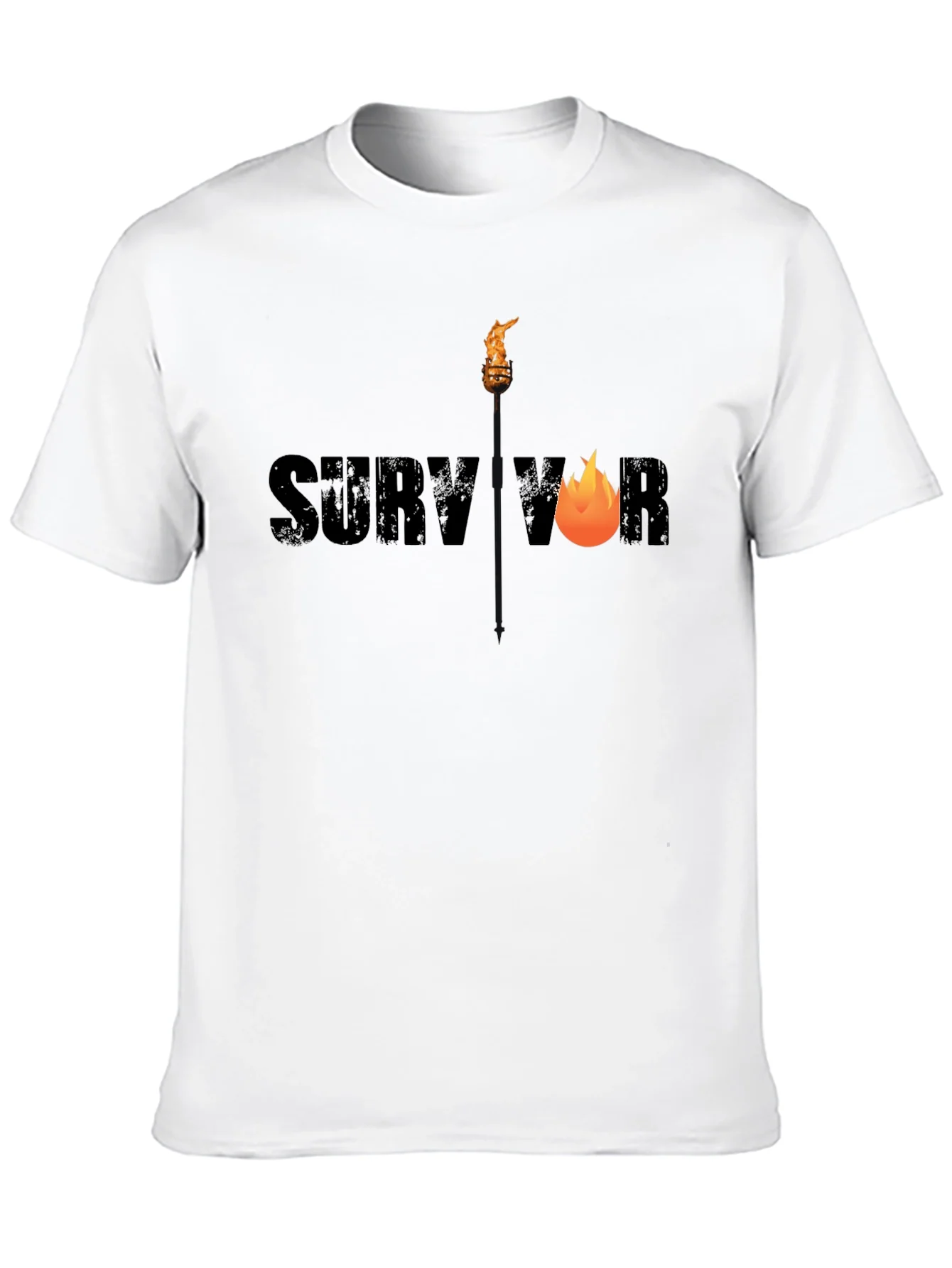 Survivor Graphic Tee - Black Cotton T-Shirt