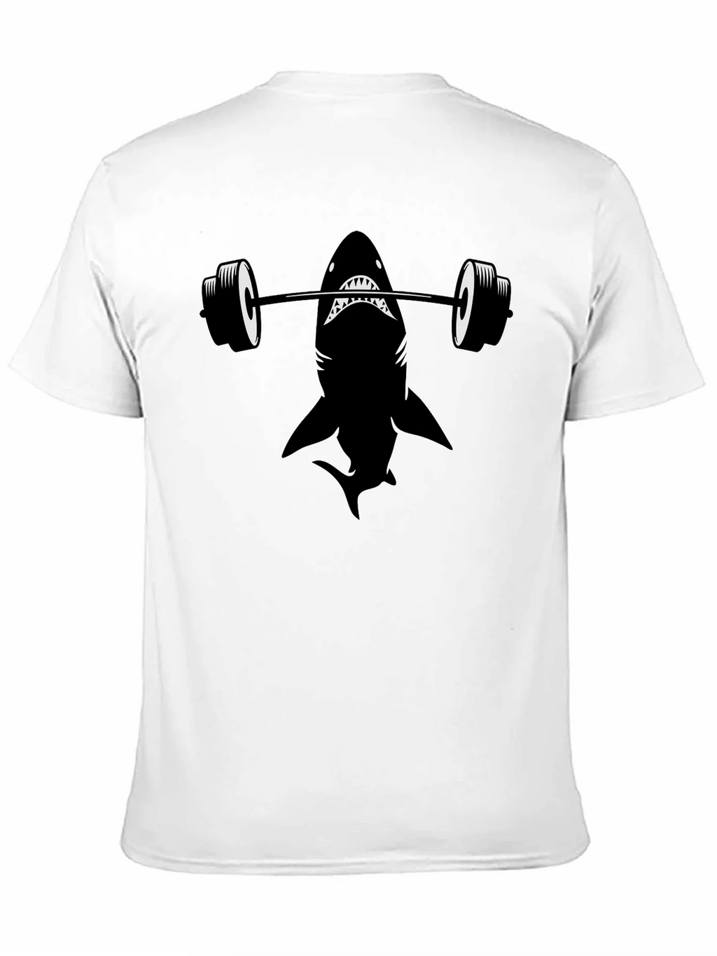 Weightlifting Shark Graphic Tee - Black Cotton T-Shirt