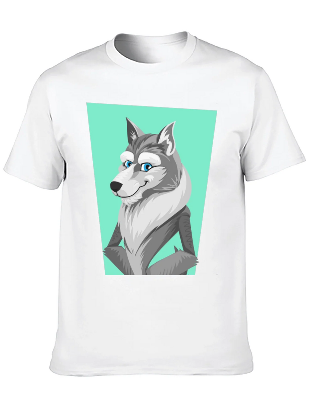 Cartoon Wolf Graphic Tee - Unisex Black T-Shirt