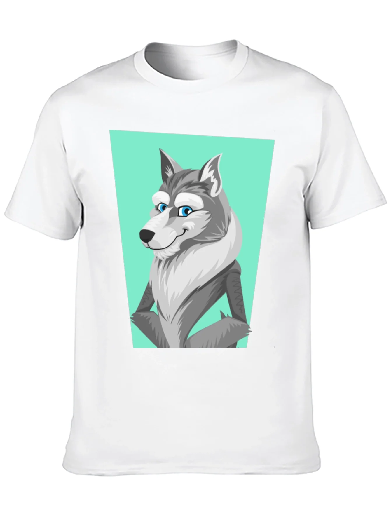 Cartoon Wolf Graphic Tee - Unisex Black T-Shirt