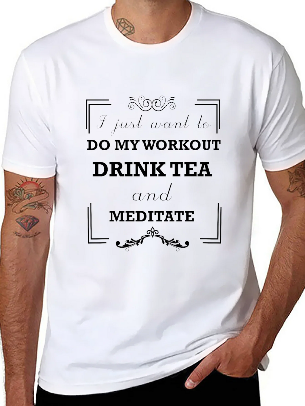Workout Tea Meditate Black T-Shirt