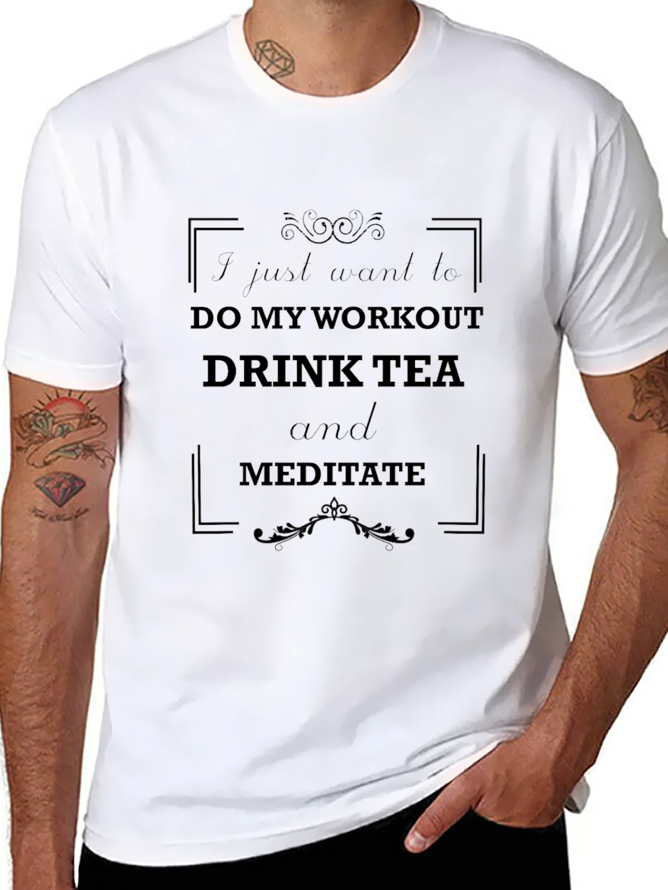 Workout Tea Meditate Black T-Shirt