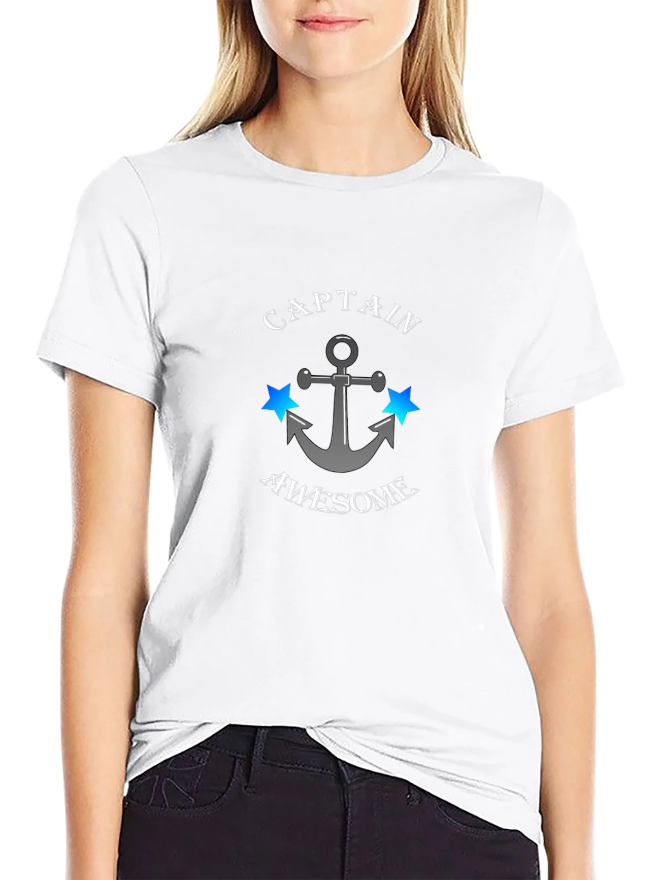Captain Awesome Anchor Graphic Mens T-Shirt
