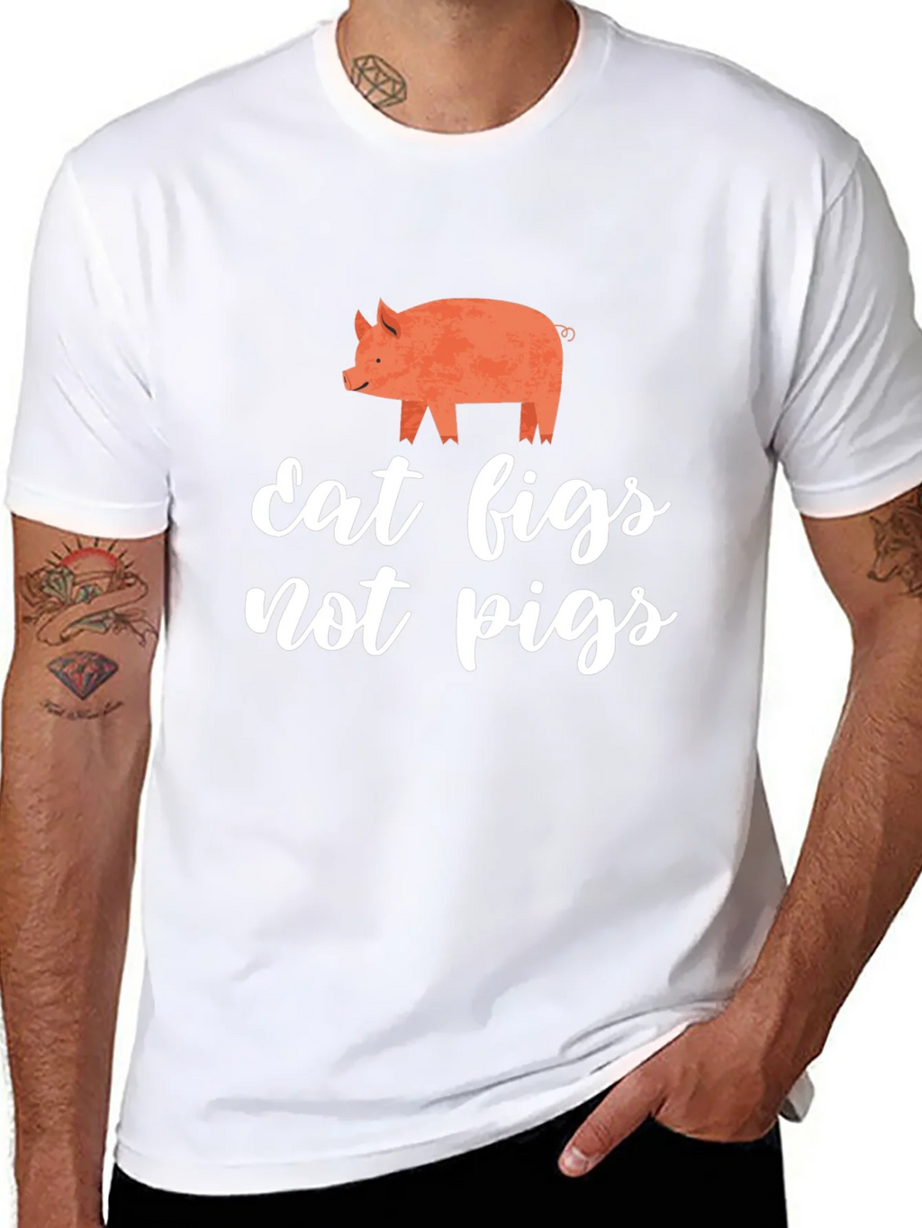 Eat Figs Not Pigs T-Shirt Vegan Tee