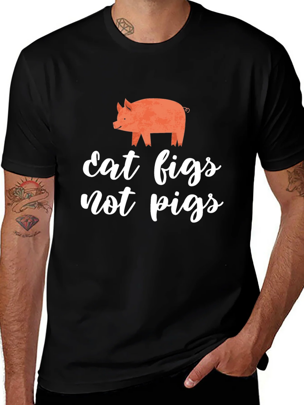 Eat Figs Not Pigs T-Shirt Vegan Tee