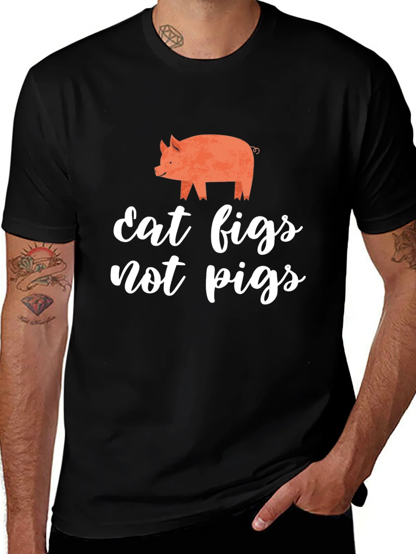Eat Figs Not Pigs T-Shirt Vegan Tee