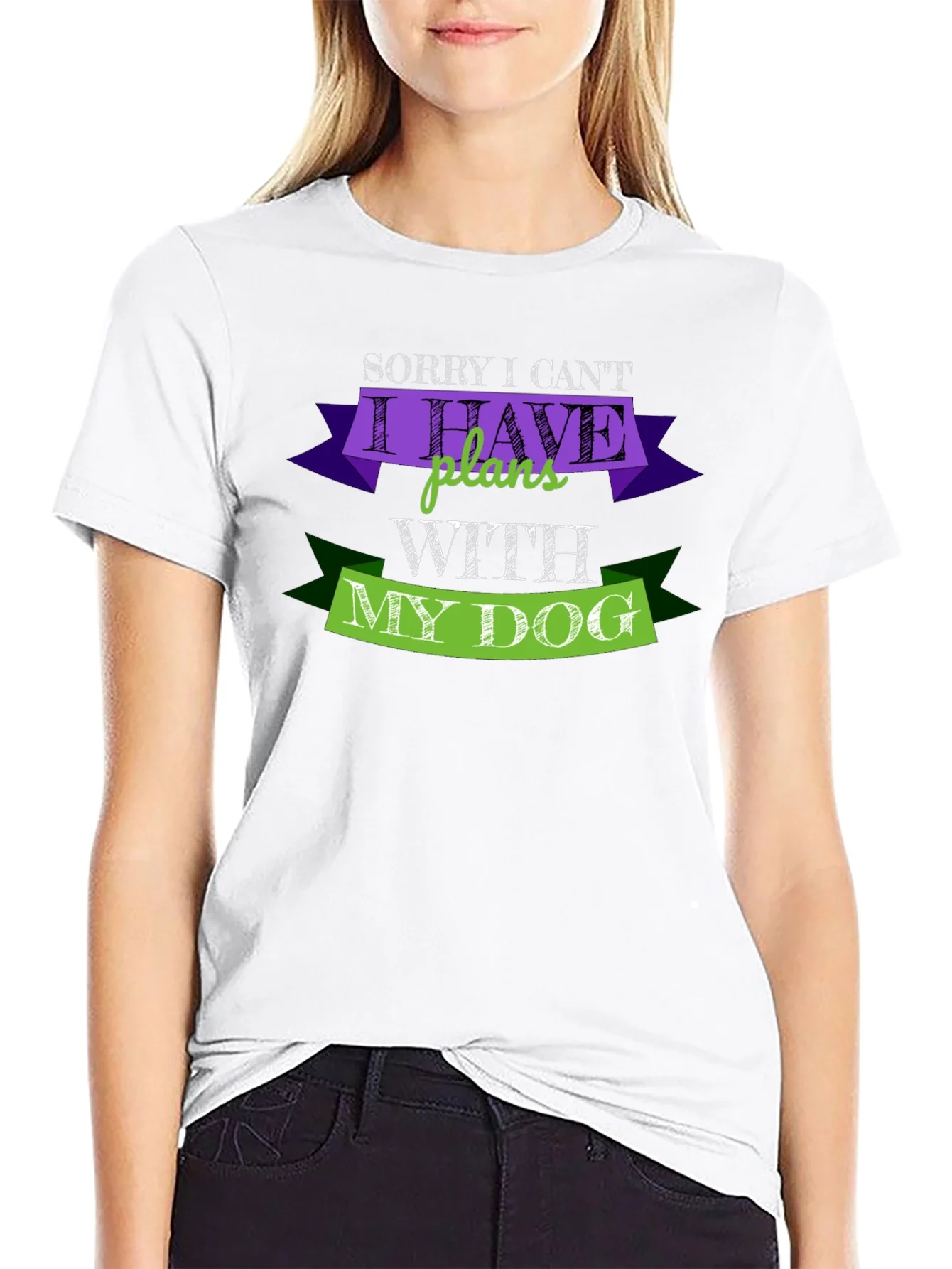 Dog Lover T-Shirt: Sorry I Cant Plans With My Dog Black Tee