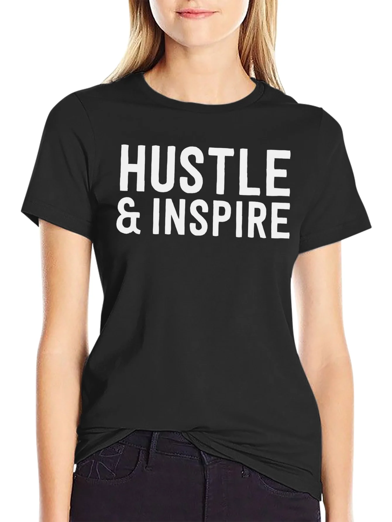 Hustle & Inspire Black Graphic Tee