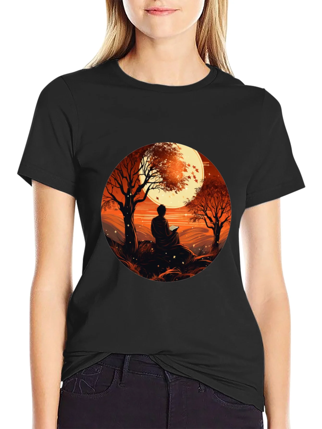 Meditative Moonscape Graphic Tee