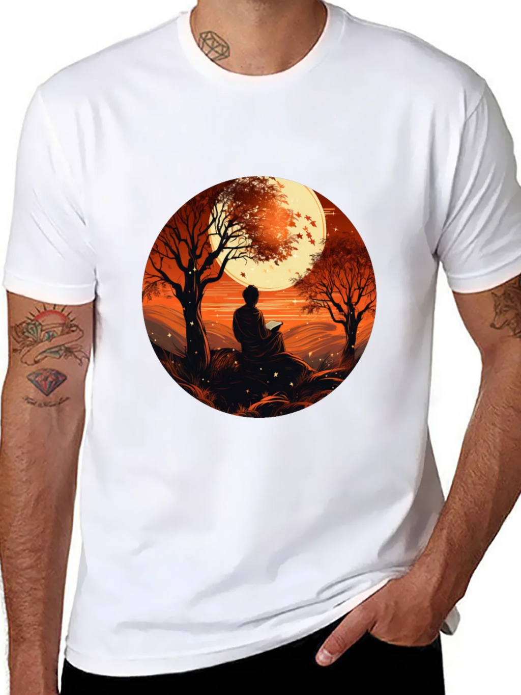 Meditative Moonscape Graphic Tee