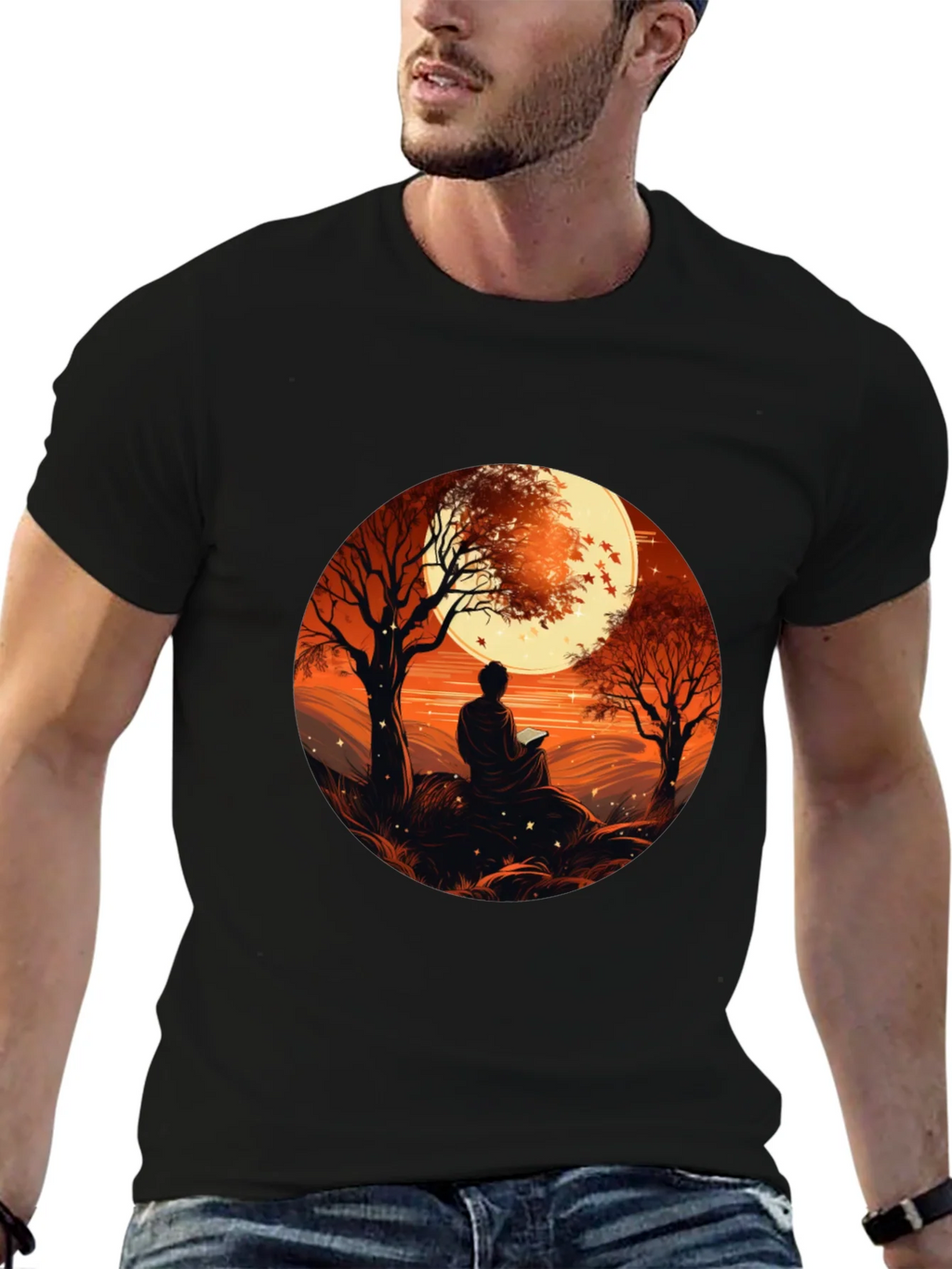 Meditative Moonscape Graphic Tee