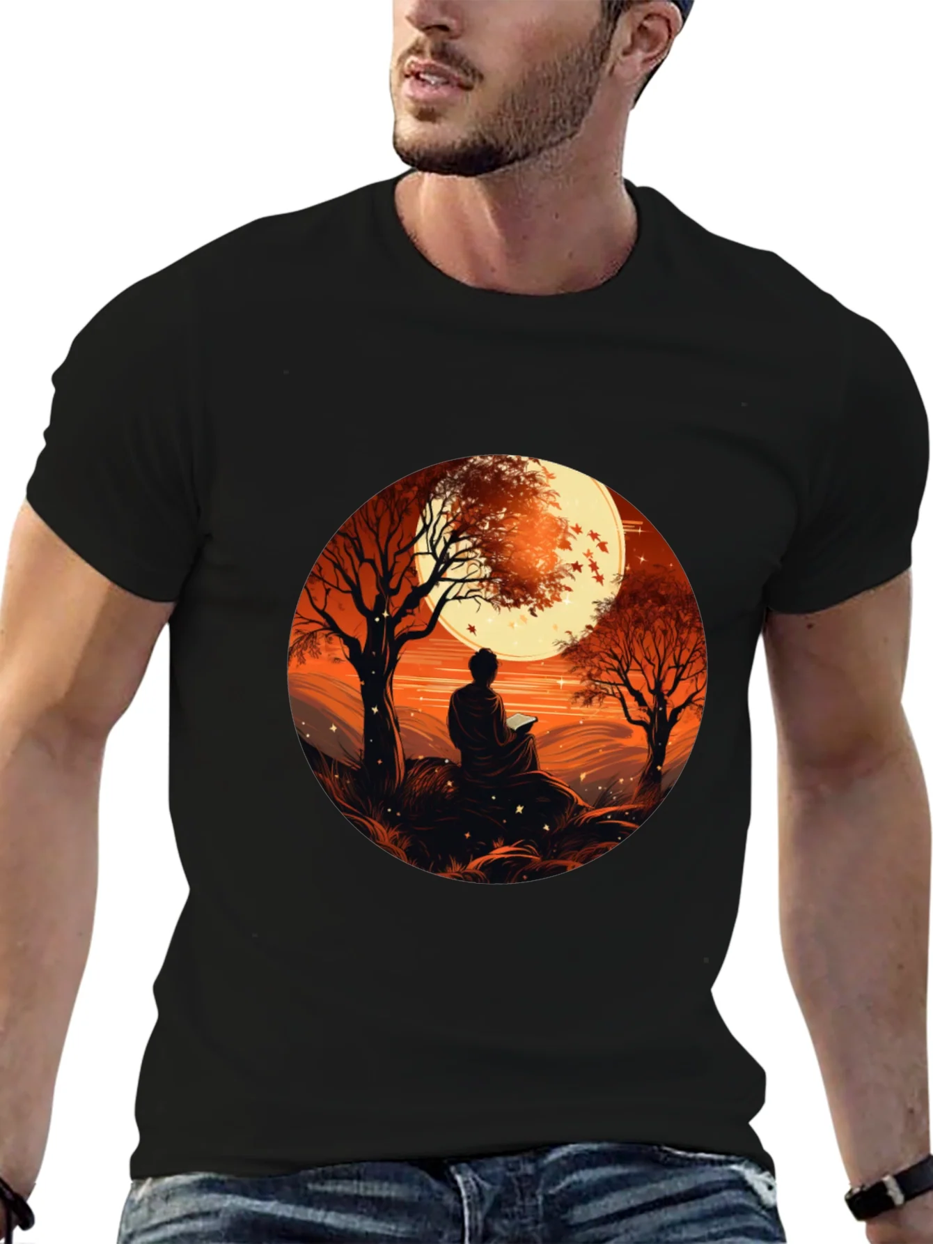 Meditative Moonscape Graphic Tee