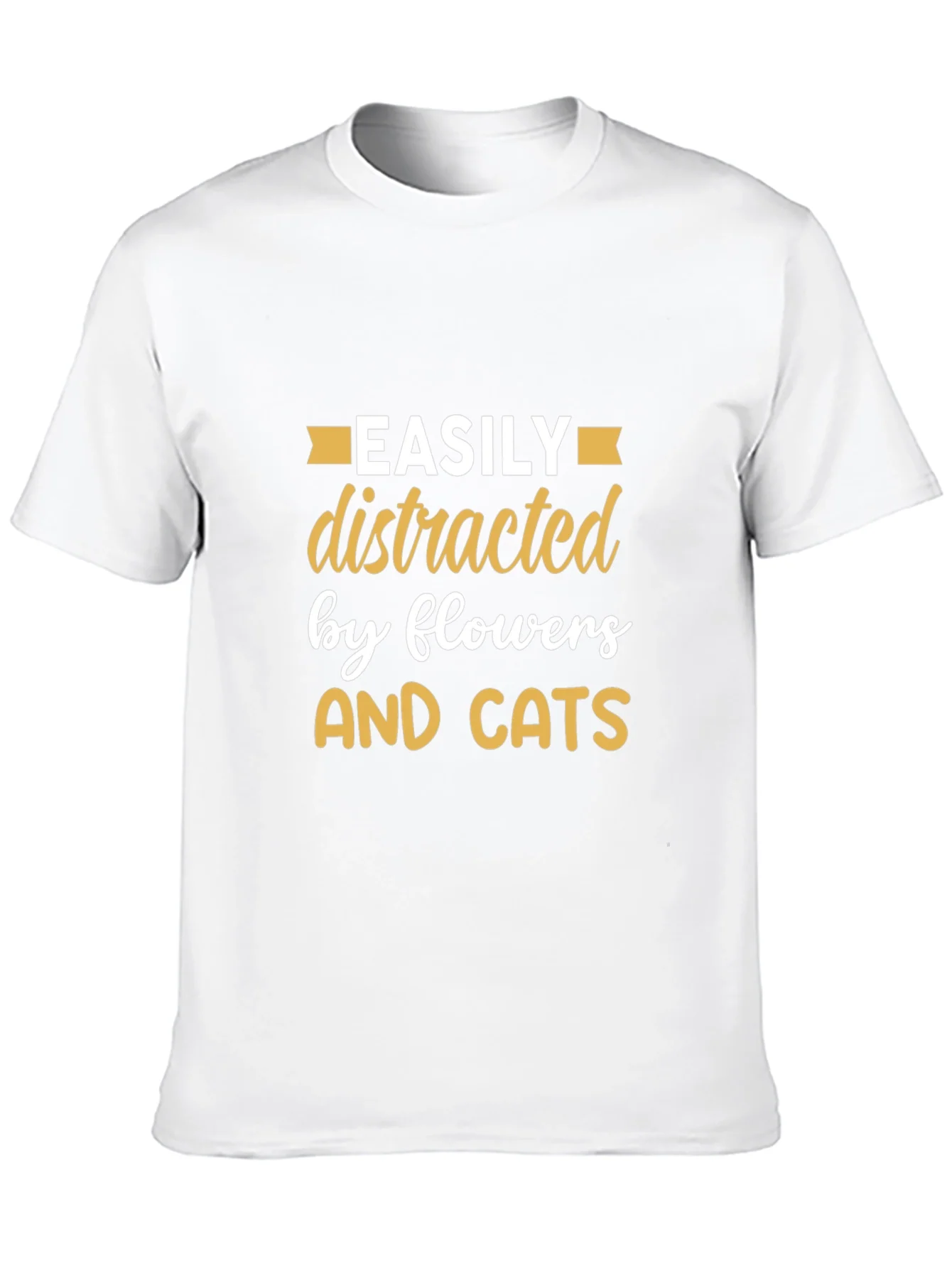 Easily Distracted By Flowers & Cats T-Shirt