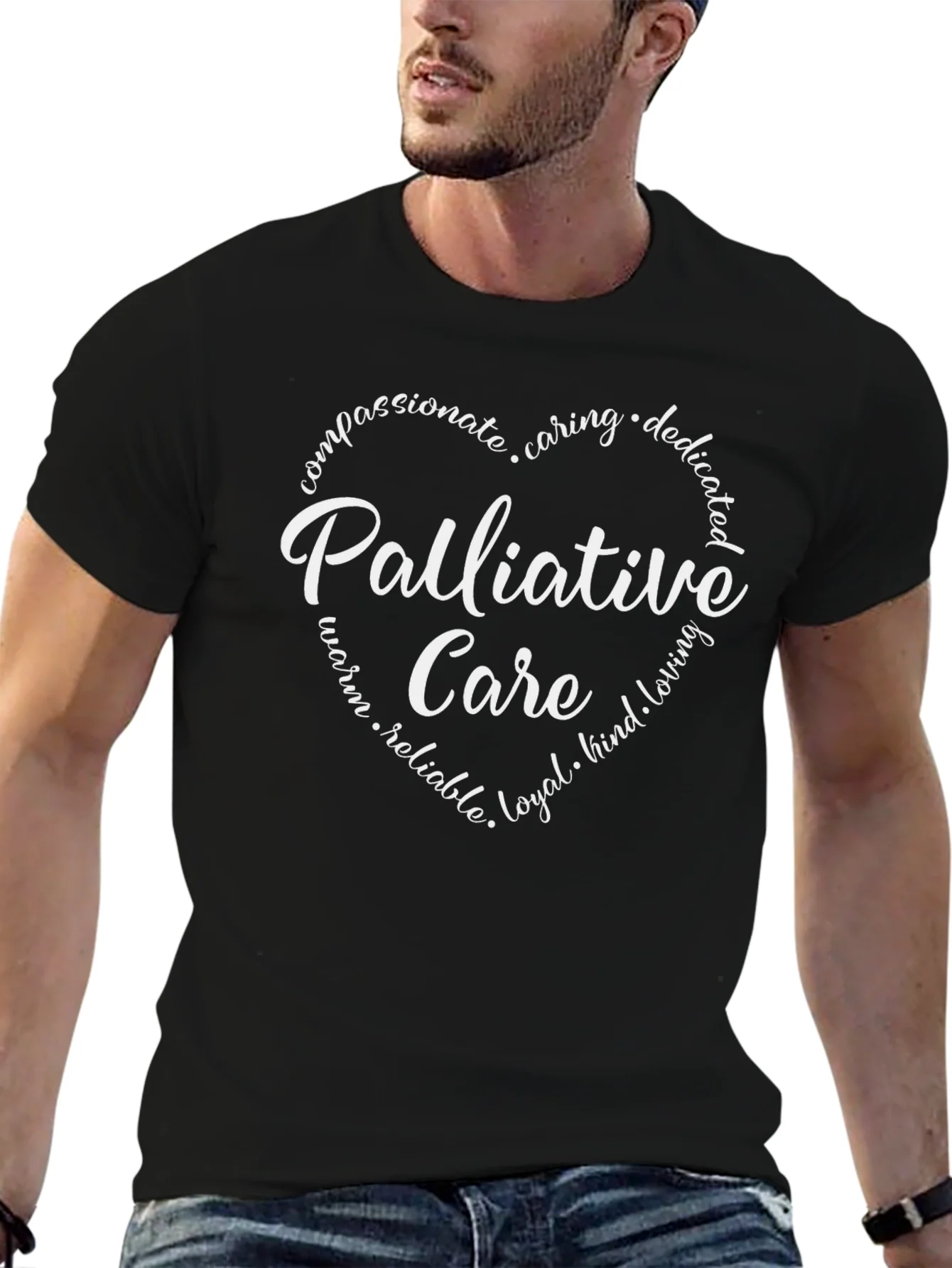 Palliative Care Heart Graphic Tee - Black