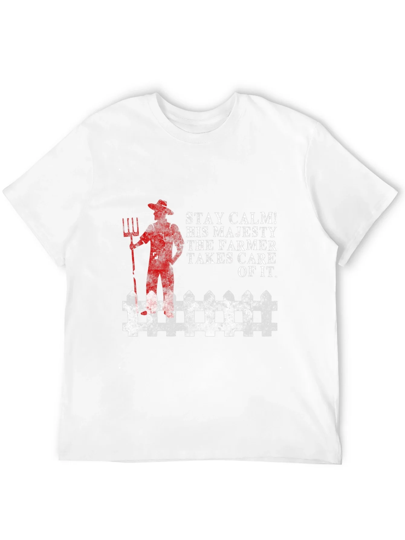 Stay Calm Farmer T-Shirt - Black Cotton Blend