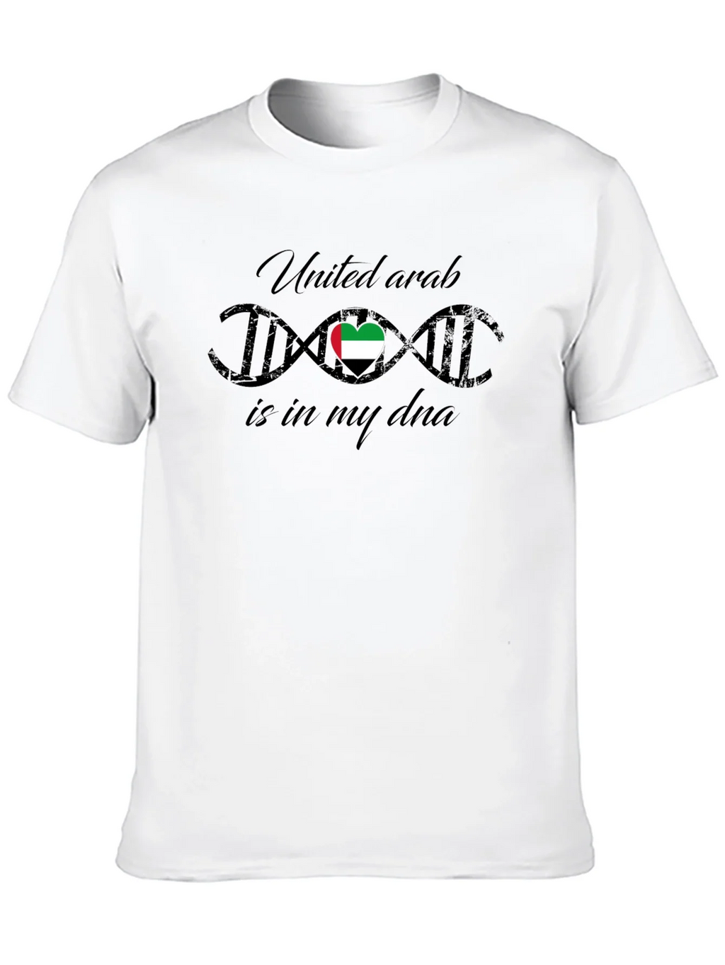 United Arab Emirates DNA Heart T-Shirt - Black