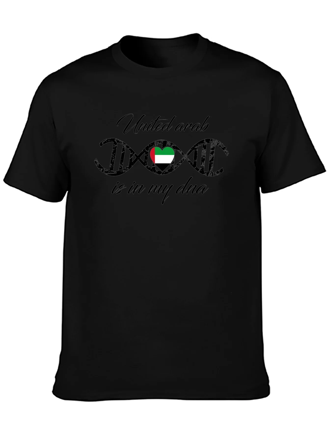United Arab Emirates DNA Heart T-Shirt - Black