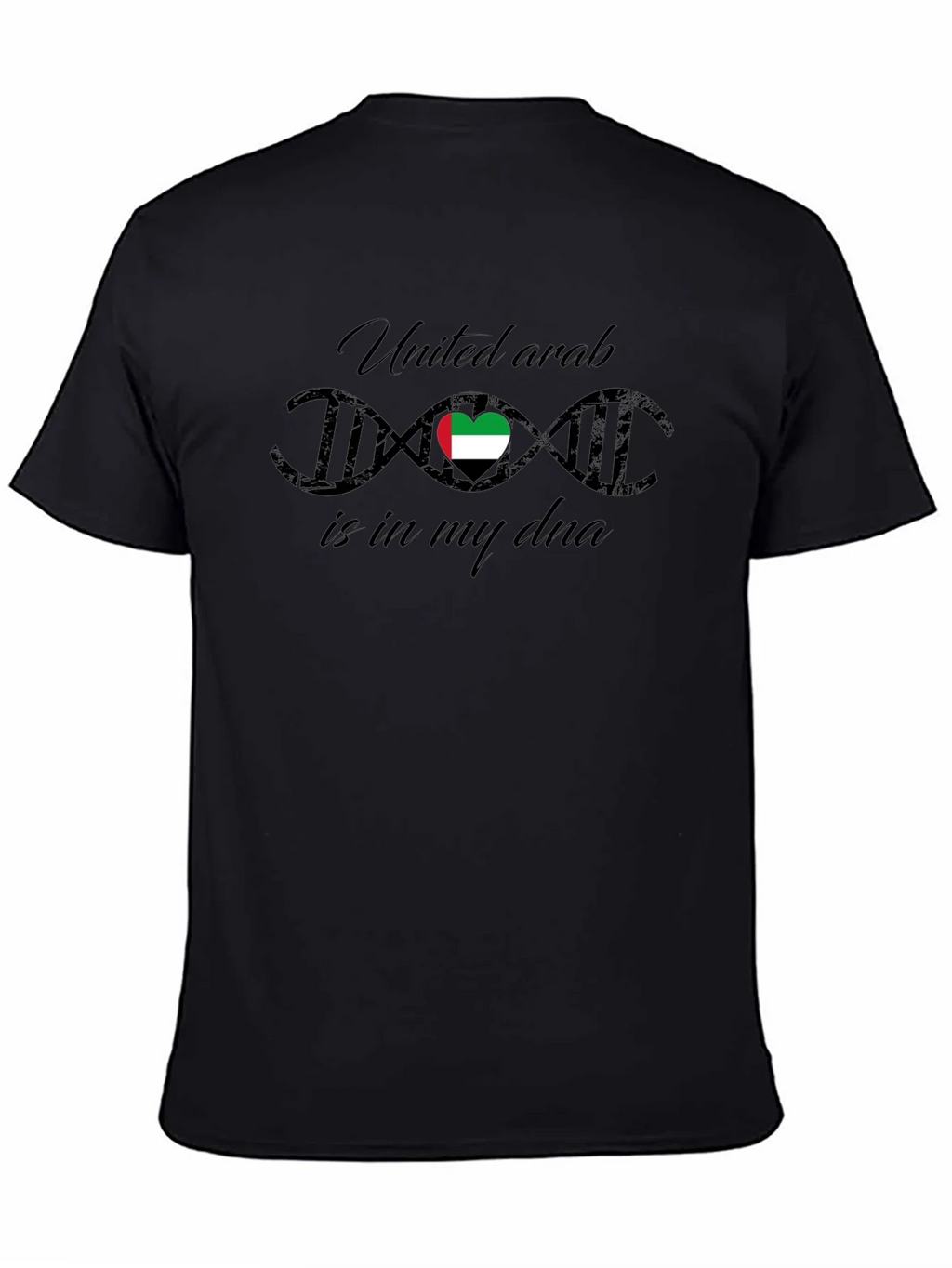 United Arab Emirates DNA Heart T-Shirt - Black