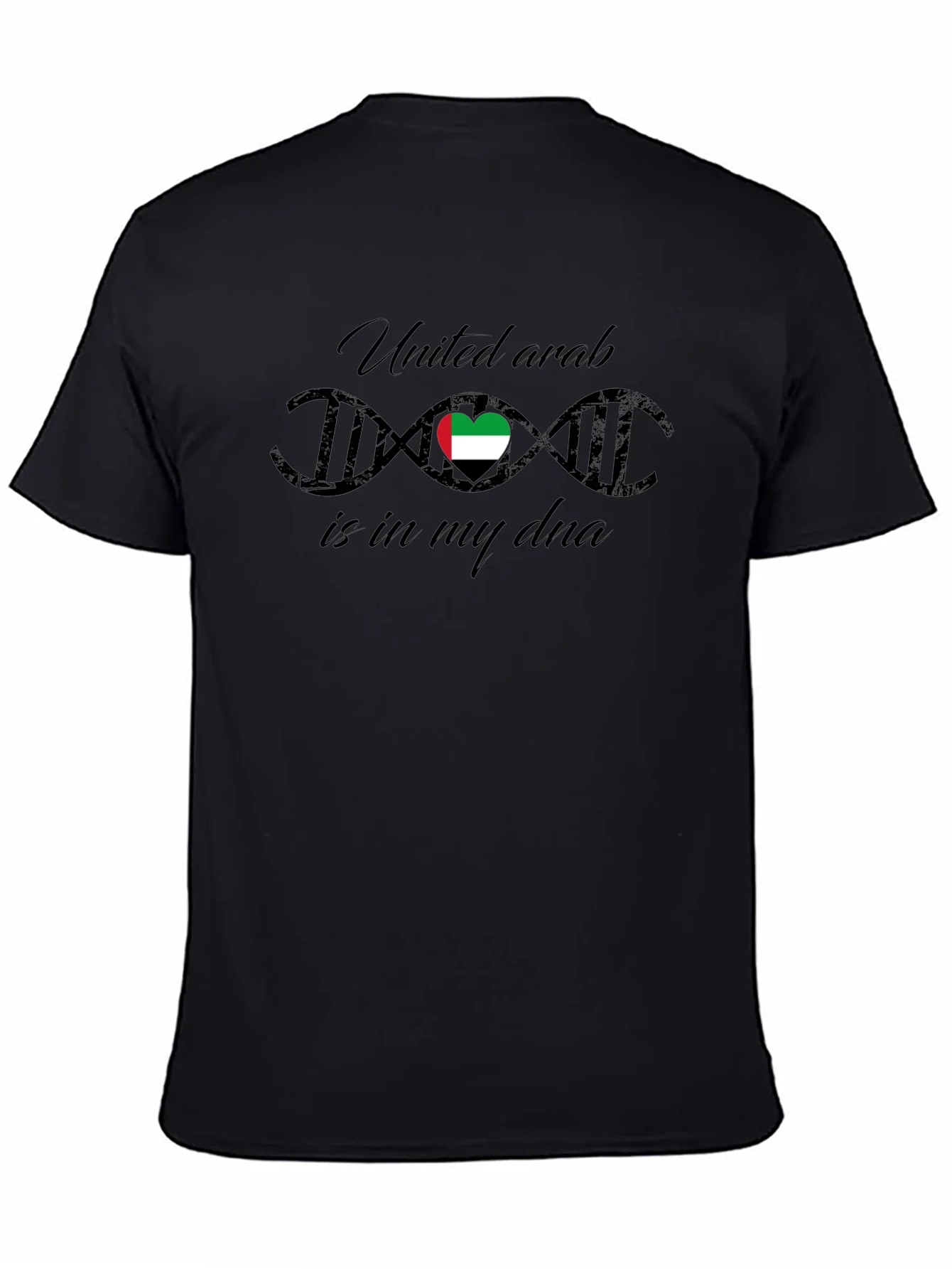 United Arab Emirates DNA Heart T-Shirt - Black