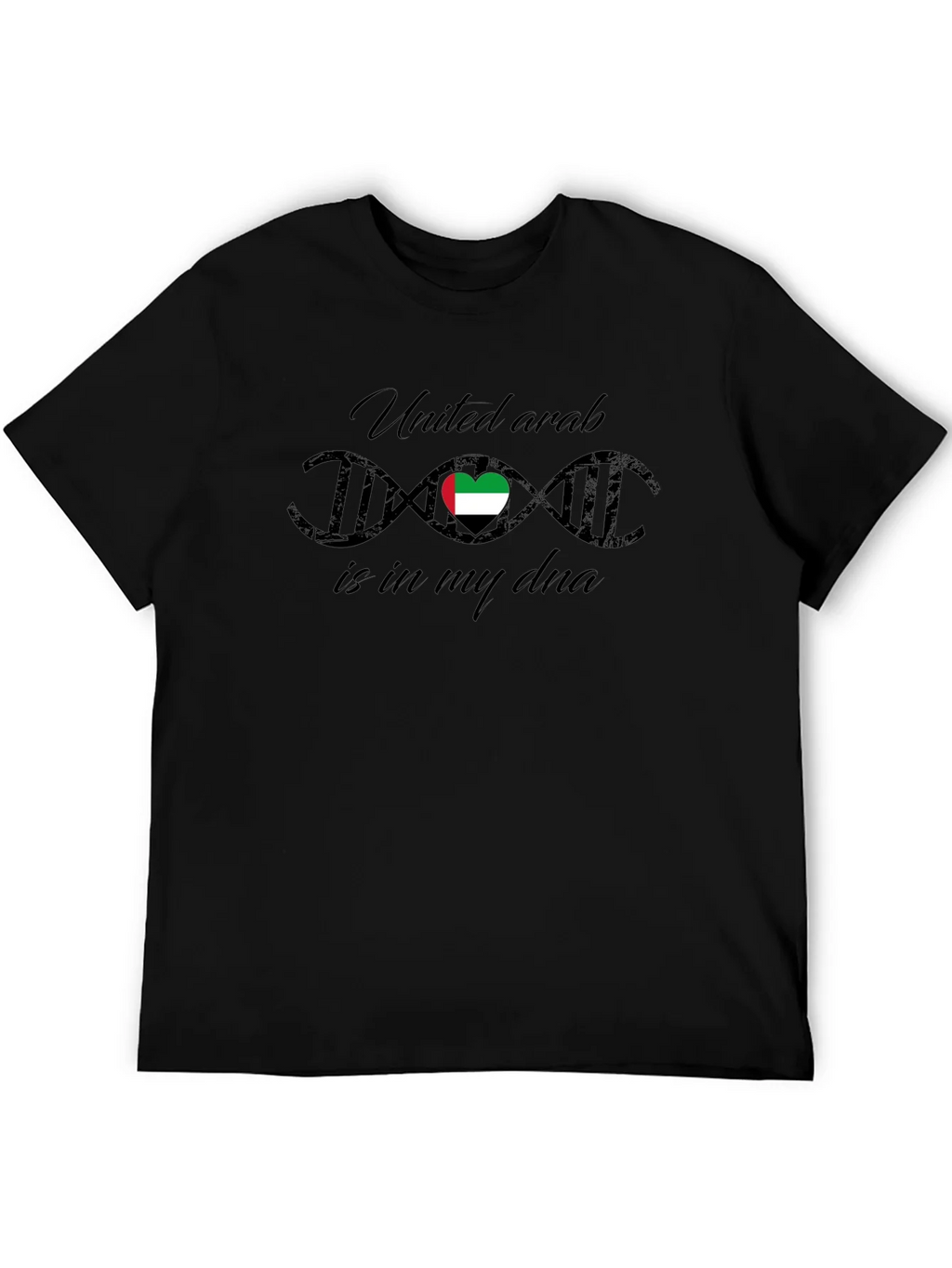 United Arab Emirates DNA Heart T-Shirt - Black