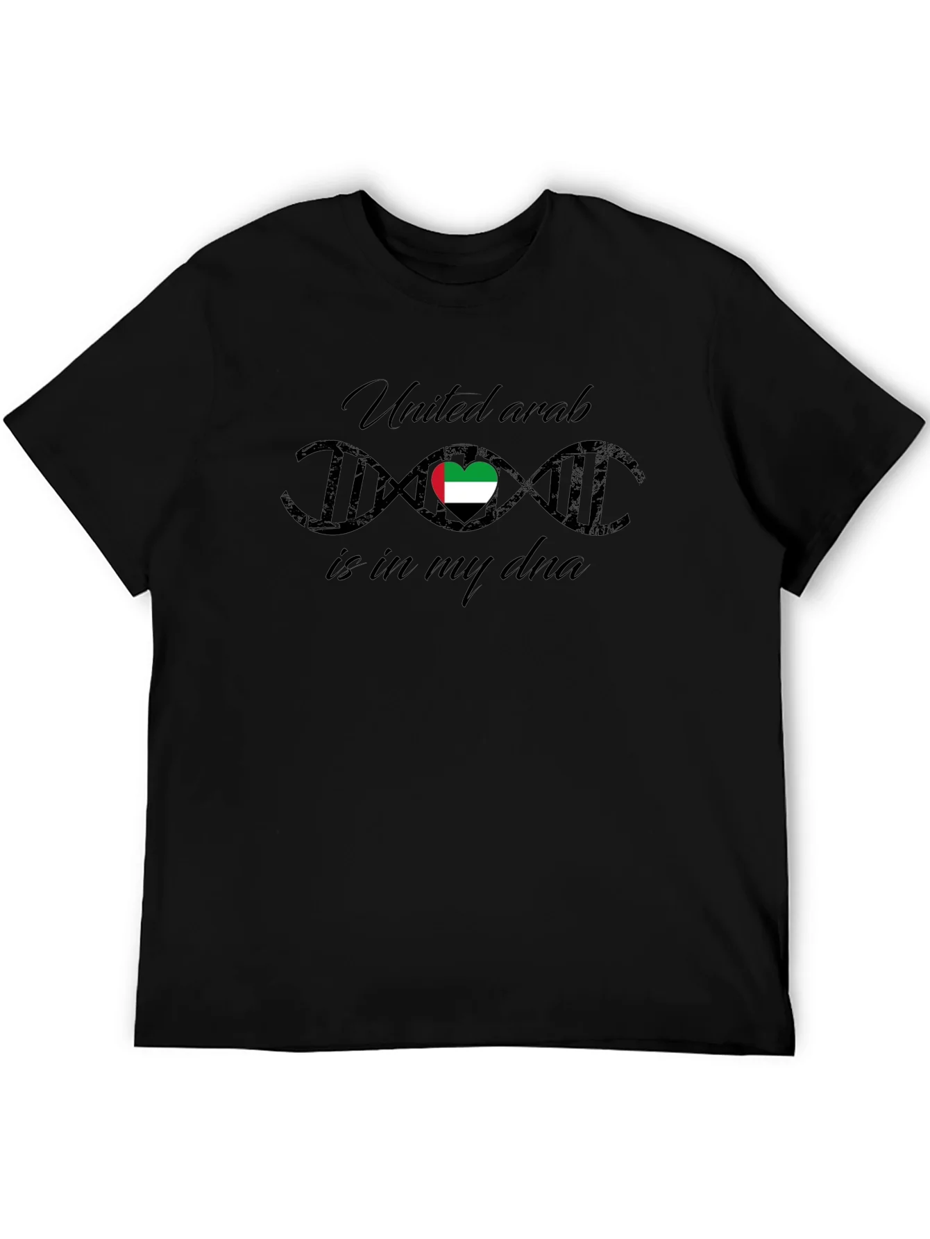 United Arab Emirates DNA Heart T-Shirt - Black