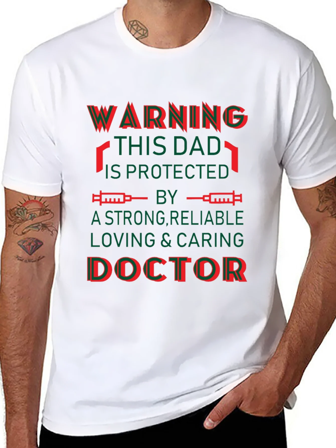 Warning This Dad Is Protected Doctor T-Shirt